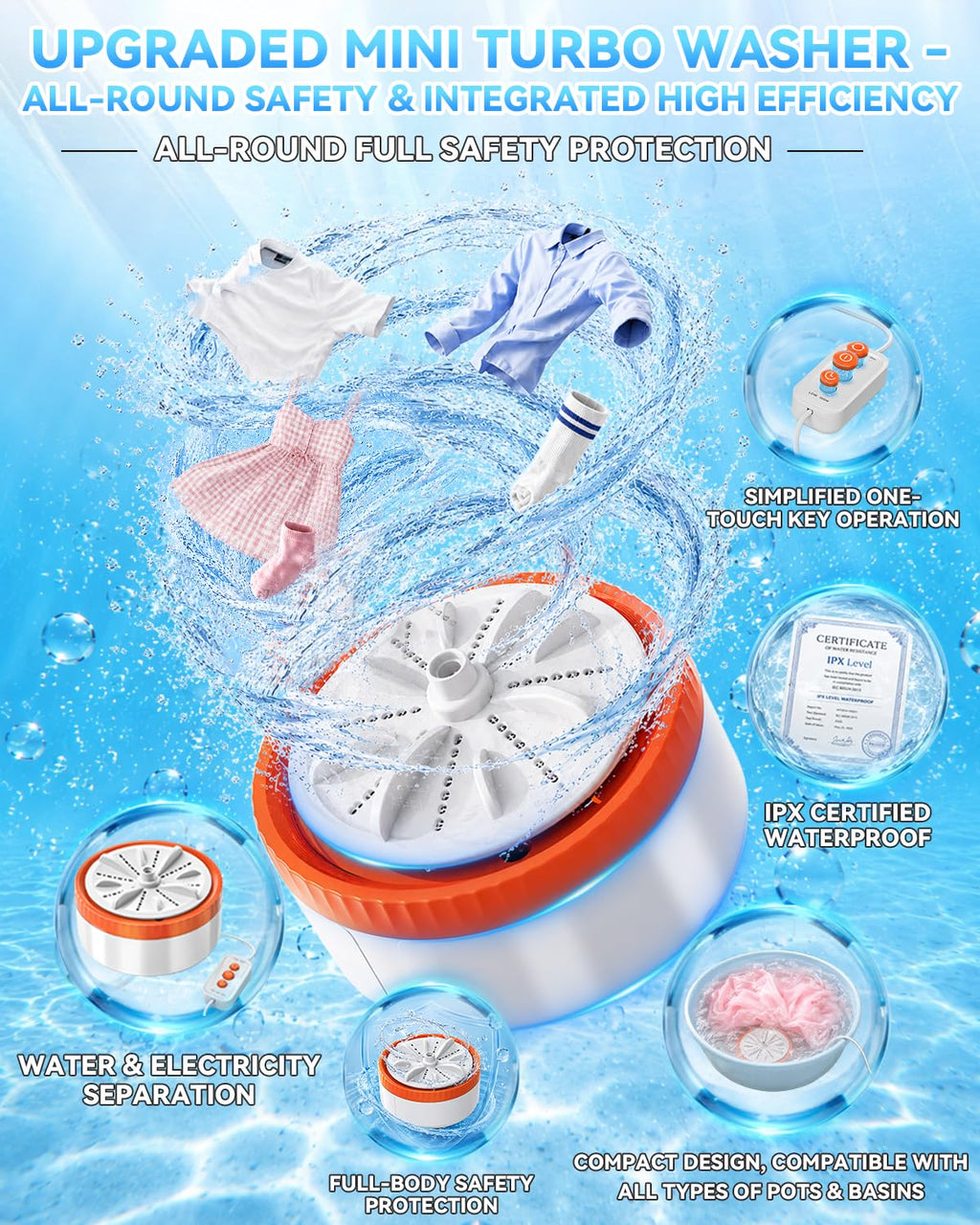 USB Portable Washing Machine | For Clothes & Dishes, Travel, Dorms, RVs Jansha Store