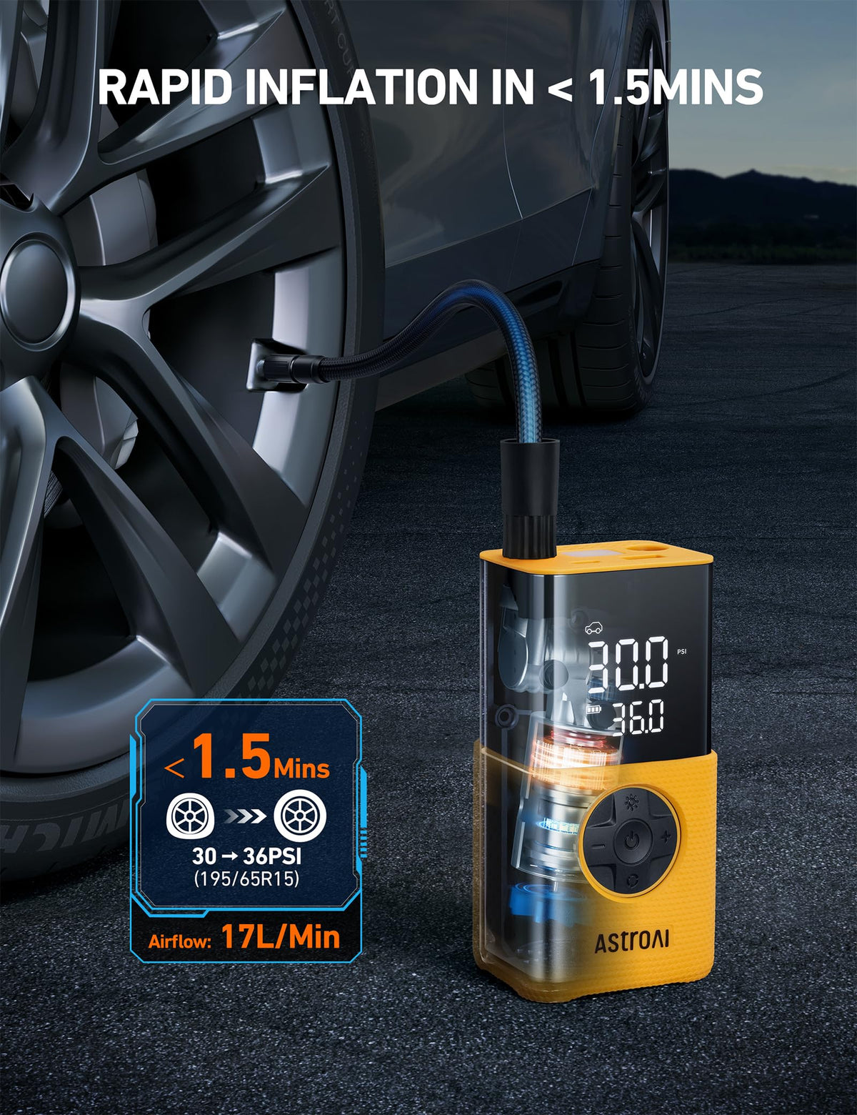 AstroAI L7 Tire Inflator Portable Air Compressor,150 PSI Cordless Bike Pump Jansha Store