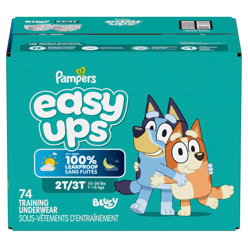 Easy Ups Girls & Boys Potty Training Pants, Size 7 (5T-6T), 84 Count, Bluey Absorbent Pull Up Training Underwear, Up to 100% Leakproof Day and Night, Hypoallergenic Jansha Store