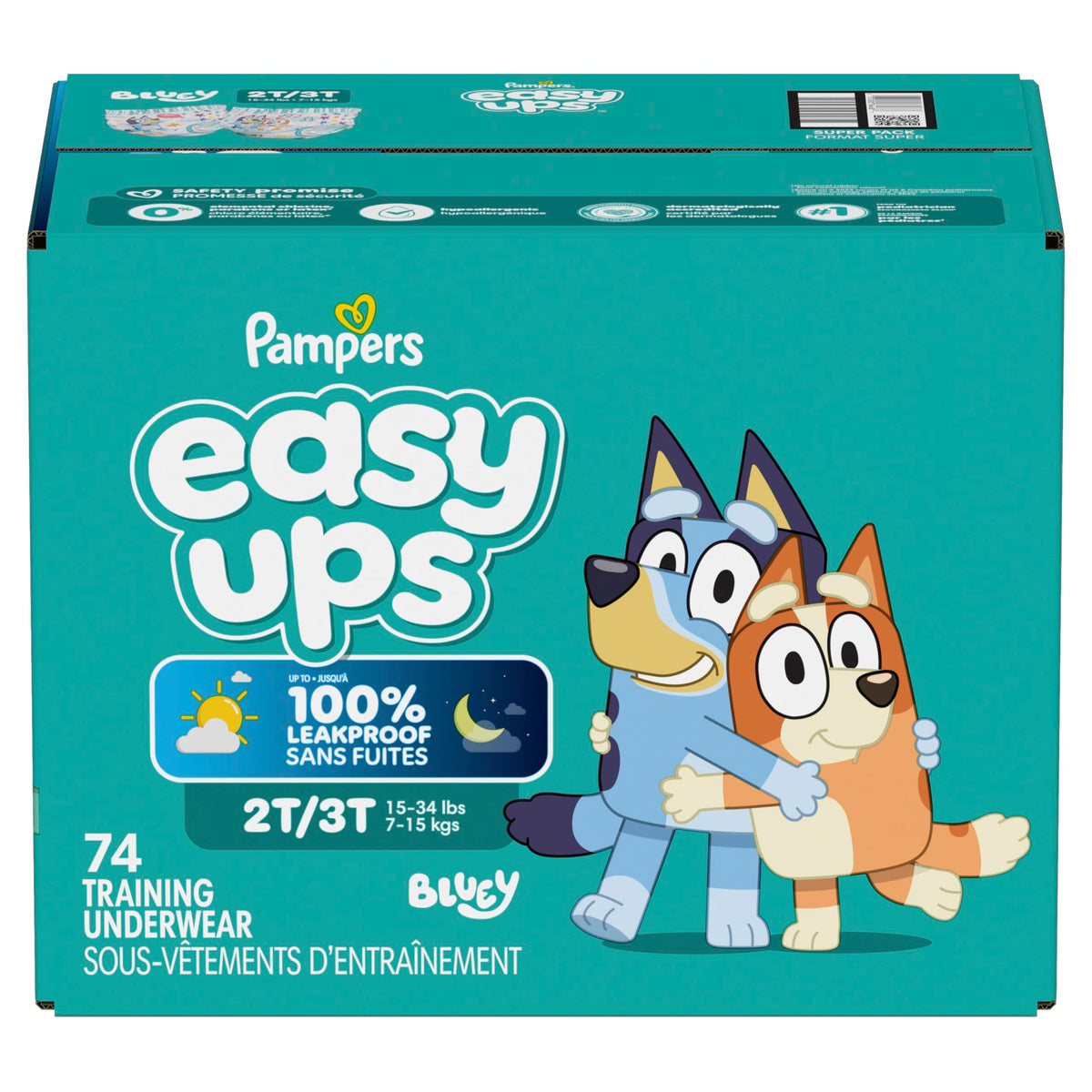 Easy Ups Girls & Boys Potty Training Pants, Size 7 (5T-6T), 84 Count, Bluey Absorbent Pull Up Training Underwear, Up to 100% Leakproof Day and Night, Hypoallergenic Jansha Store