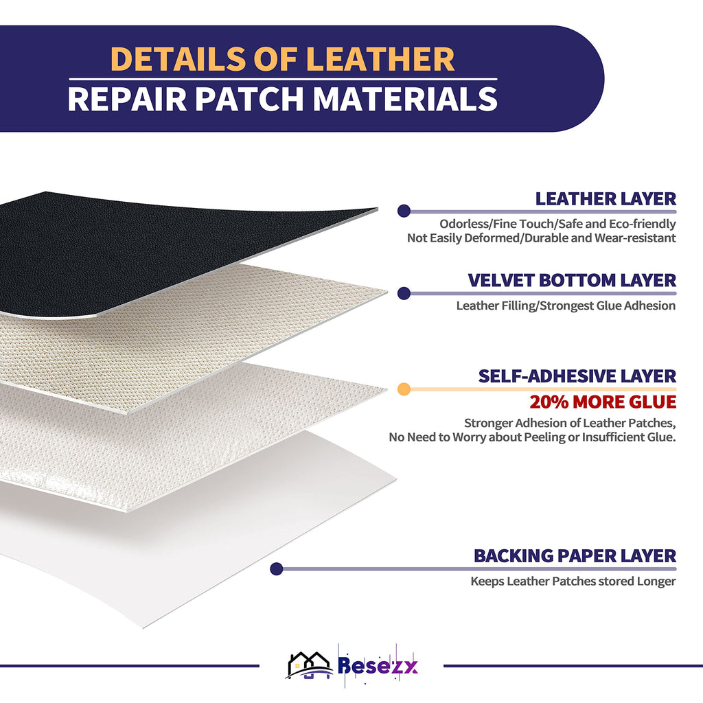 Besezx Leather Repair Patch Tape Kit, Self Adhesive Leather Repair for Furniture, Couch, Sofa, Car Seats,Office Chair,Vinyl Repair Kit.4.8inx60in Jansha Store