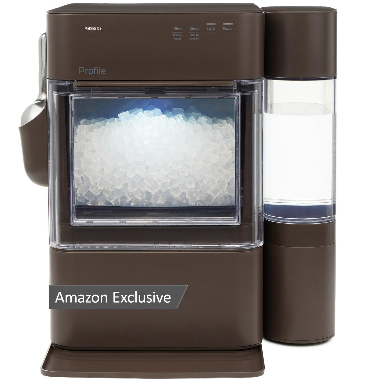 GE Profile Opal Ultra, Countertop Nugget Ice Maker, 1 Gal XL Side Tank, *Amazon Exclusive*, 38 lbs/Day, Pebble Pellet Crushed Ice Machine, WiFi Stainless Steel Jansha Store