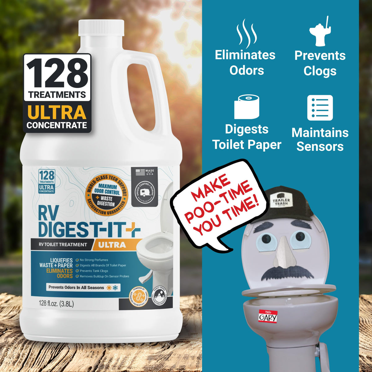 Unique RV Toilet Treatment, RV Digest-It Ultra Liquid, 32 Uses Jansha Store