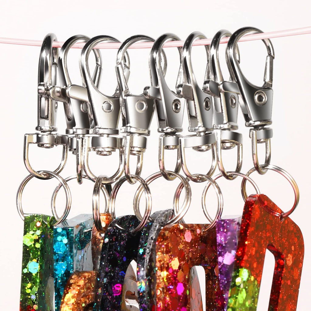 LEOBRO 70PCS Lobster Claw Clasps and Key Rings, 35PCS Keychains Clips and 35PCS Key Chain Ring, Keychain Making kit for Key Chain, Jewelry Making, Art Crafts, Silver Jansha Store