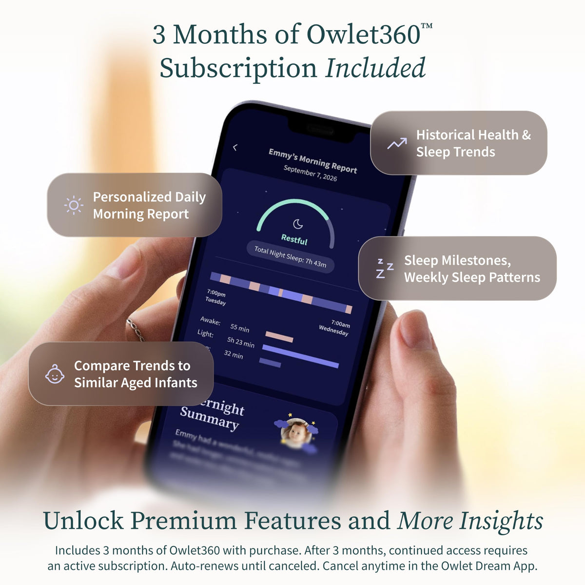 Owlet Dream Sock Smart Baby Monitor, Better Sleep for Baby & You Jansha Store