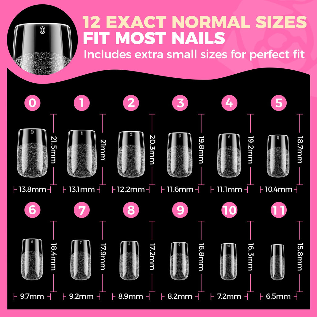 UNA GELLA Short Almond Nail Tips 504PCS Short Fake Nails Soft Press Ons Jansha Store