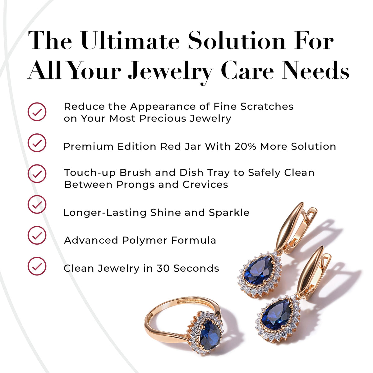 CONNOISSEURS Premium Edition Jewelry Cleaner, Value Size 9.6oz - Pick from Fine, Silver or Delicate Jewelry Cleaner Jansha Store