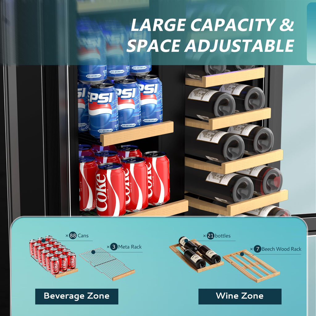 EUHOMY 24 Can Mini Fridge, 18L Beverage Refrigerator with Quiet Compressor Jansha Store