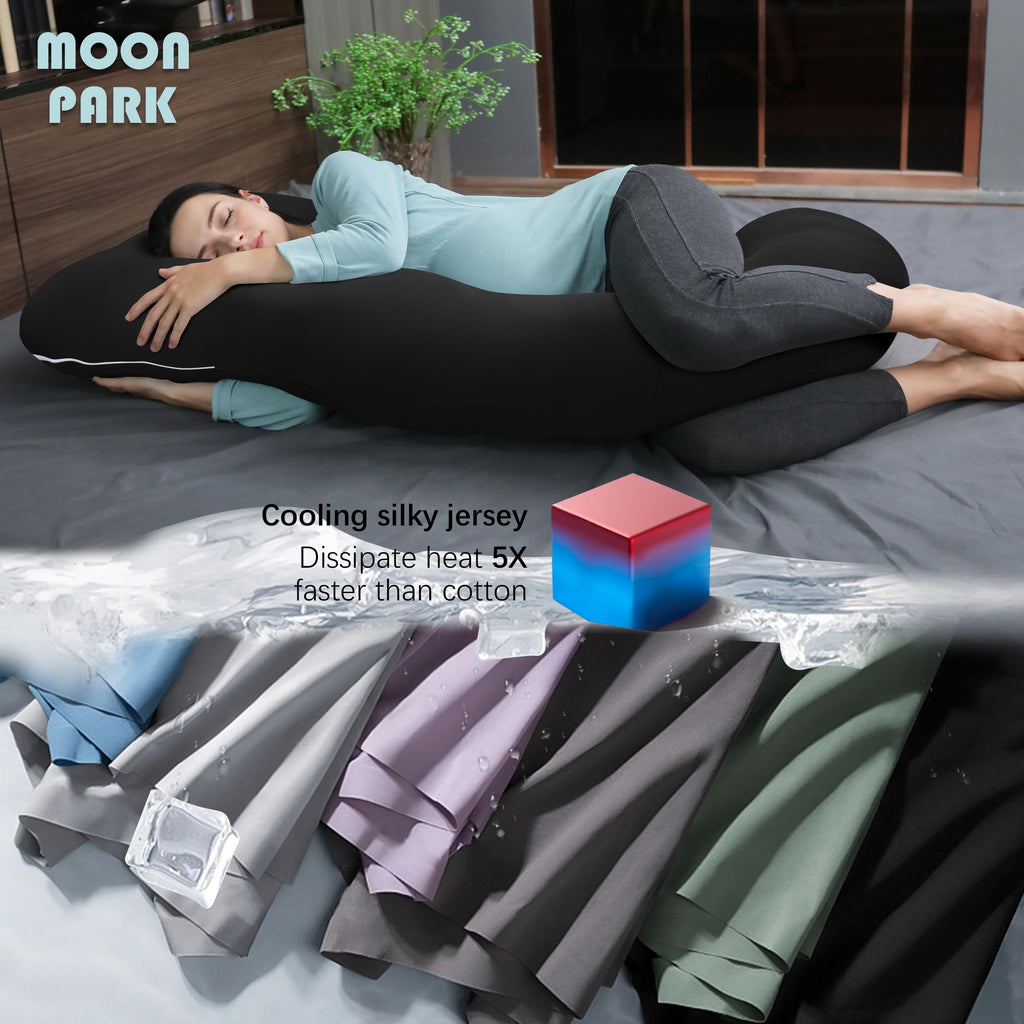 MOON PARK Pregnancy Pillows for Sleeping - U Shaped Full Body Maternity Pillow with Removable Cover - Support for Back, Legs, Belly, HIPS - 65 Inch - Purple Jansha Store