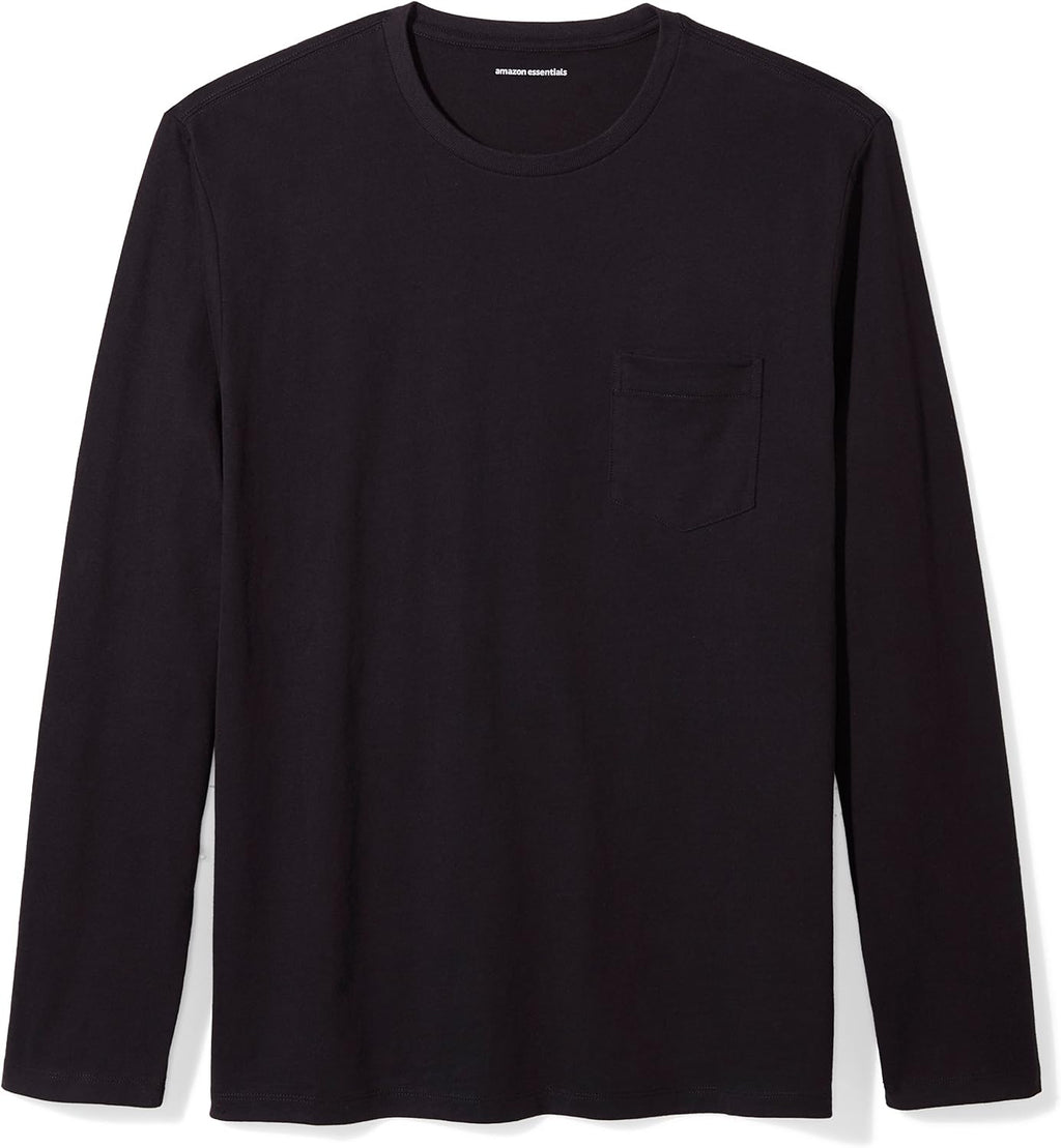 Amazon Essentials Men's Regular-Fit Crewneck Long-Sleeve T-Shirt, Casual Cotton Jersey Jansha Store