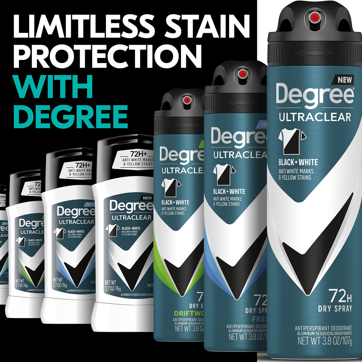 Degree Men UltraClear Antiperspirant Deodorant, 2 Count, 2.7 oz Jansha Store