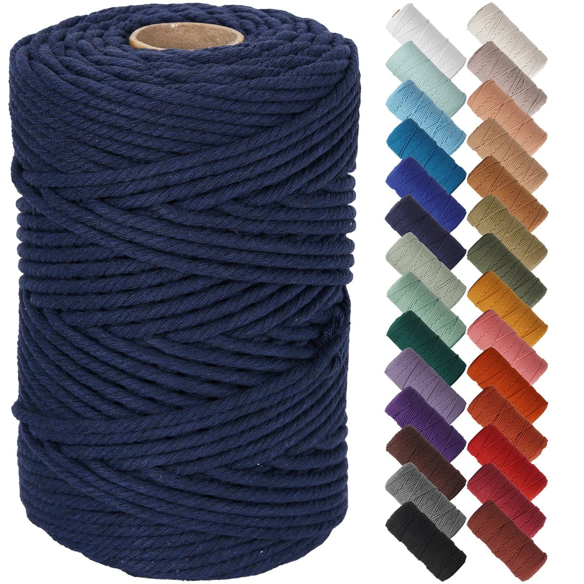 NOANTA Baby Blue Macrame Cord 3mm x 109yards, Cotton Rope Macrame Yarn Jansha Store