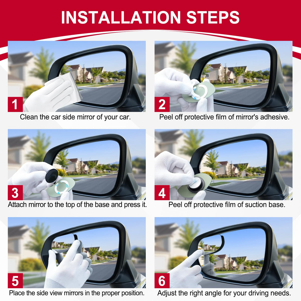 LivTee Blind Spot Mirror, 2" Round HD Glass Frameless Convex Rear View Mirrors Exterior Accessories with Wide Angle Adjustable Stick for Car SUV and Trucks, Pack of 2 Jansha Store