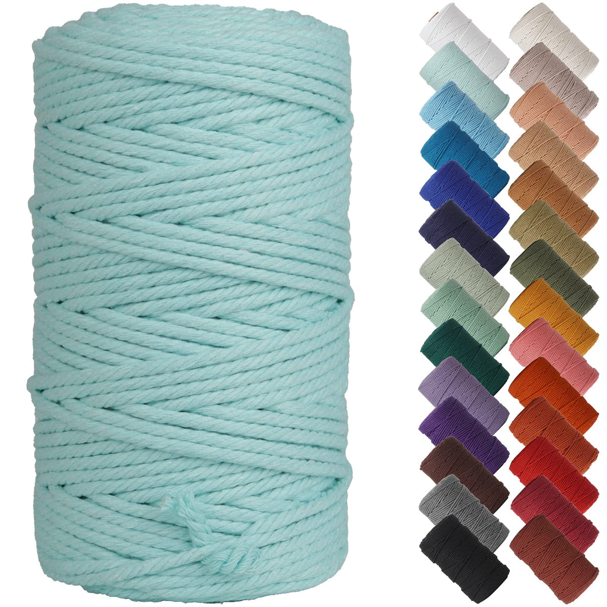 NOANTA Baby Blue Macrame Cord 3mm x 109yards, Cotton Rope Macrame Yarn Jansha Store