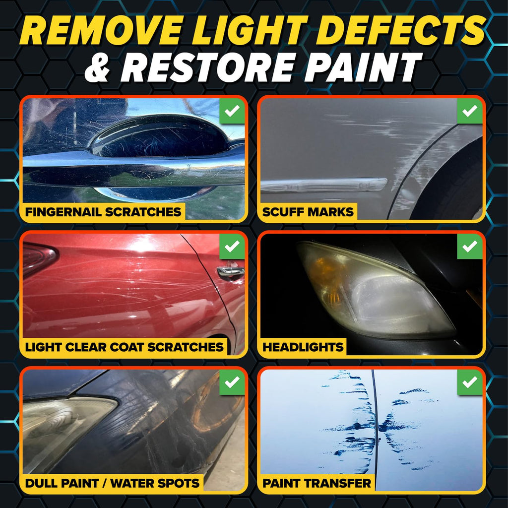 Carfidant Scratch Repair and Swirl Remover - Car Paint Scratch Remover & Restorer Kit with Buffer Pad - Polishing & Waxing Kits - Compound for Vehicles Paint Repair - 8.4 fl. Oz. Jansha Store