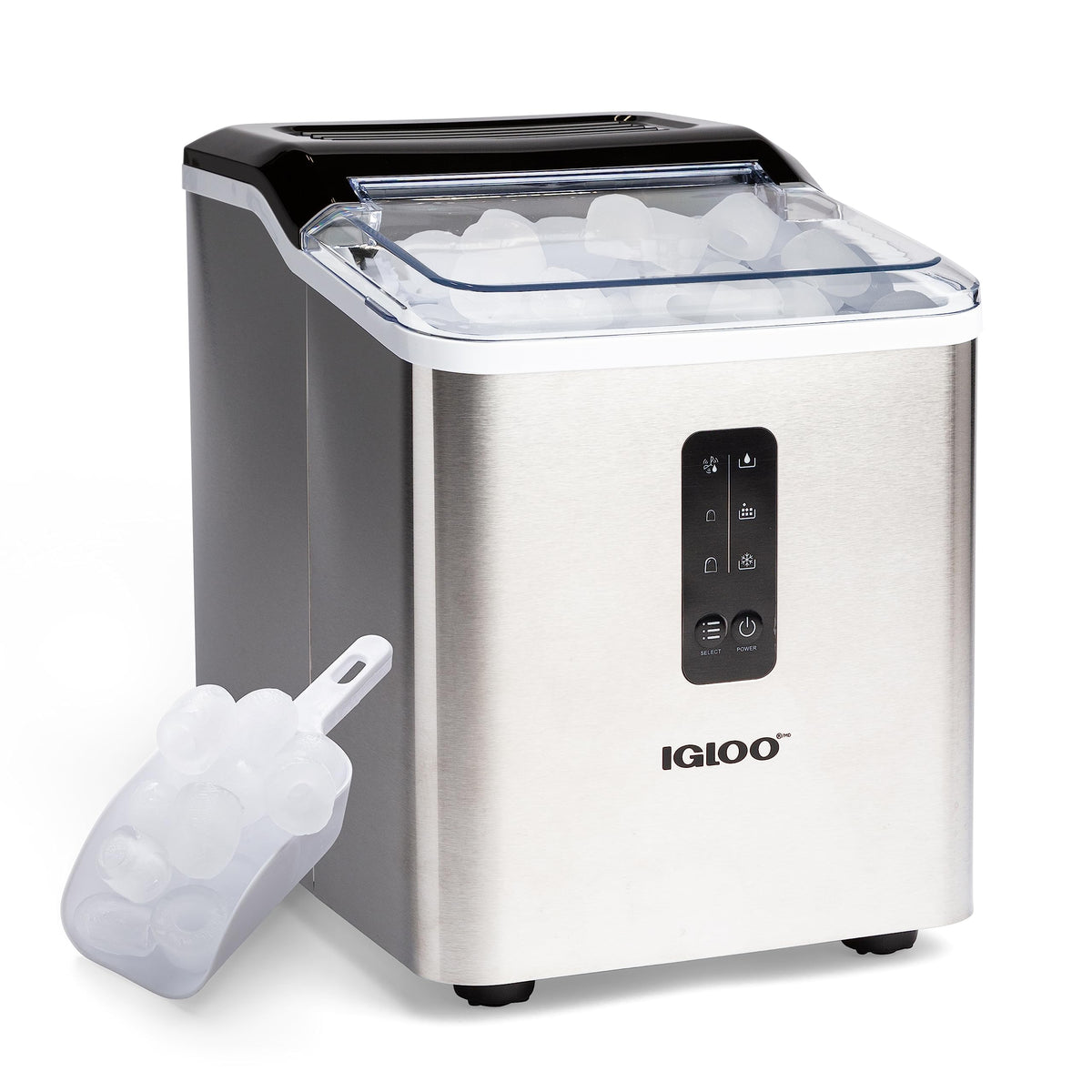 Igloo Premium Self-Cleaning Countertop Ice Maker Machine, Handled Portable Ice Maker, Produces 26 lbs. in 24 hrs. with Ice Cubes Ready in 6-8 Minutes, Comes with Ice Scoop and Basket Jansha Store