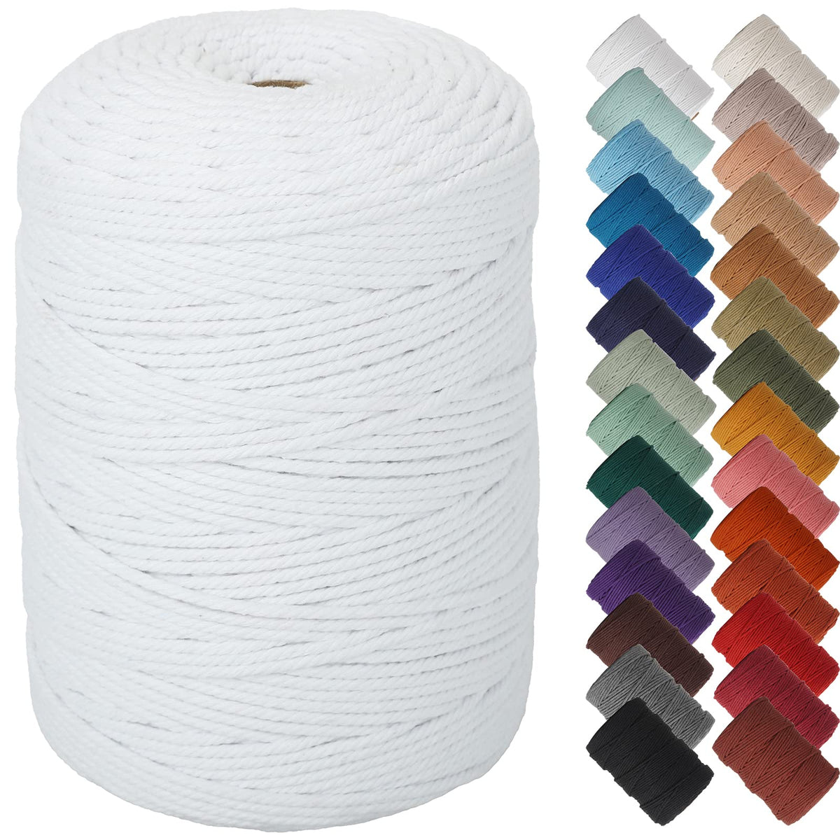 NOANTA Baby Blue Macrame Cord 3mm x 109yards, Cotton Rope Macrame Yarn Jansha Store