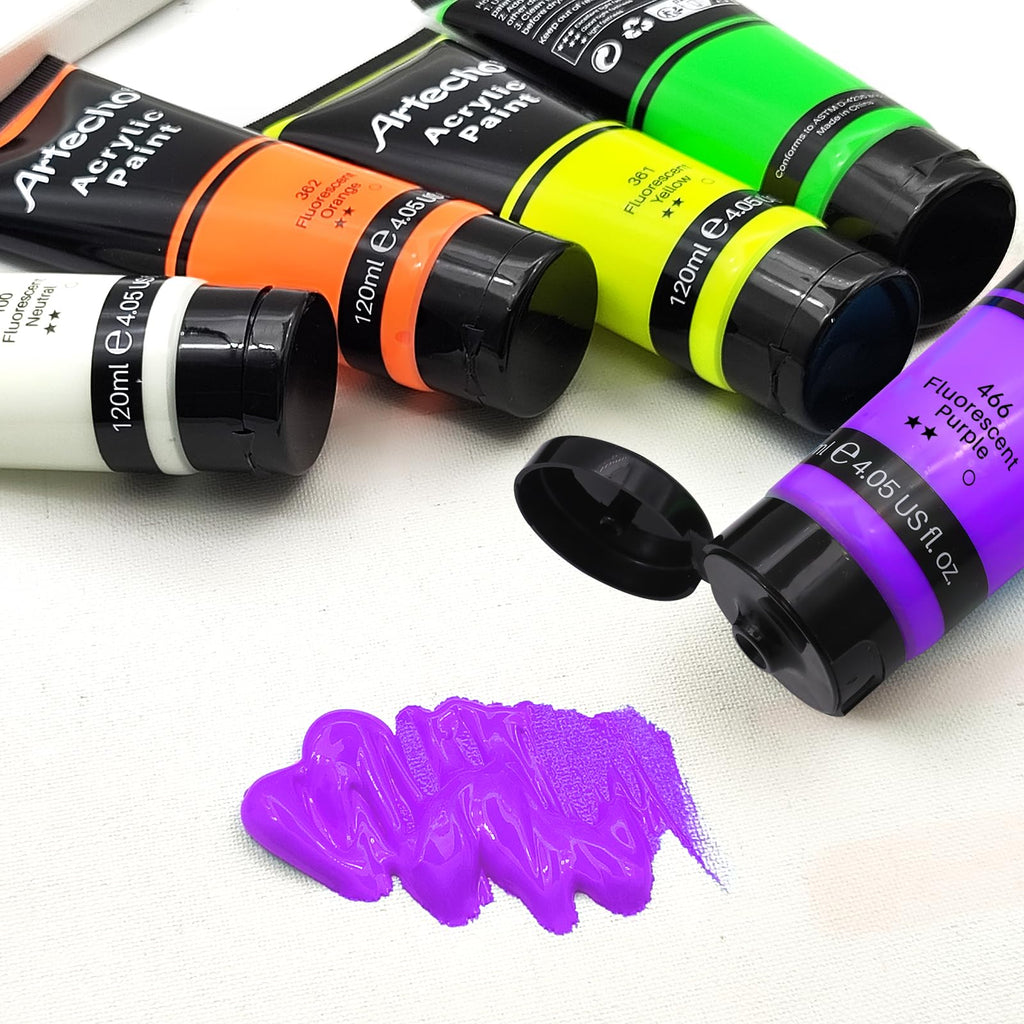Artecho White Acrylic Paint, Titanium White Paint (120ml / 4.05oz) Tubes, Art Craft Paints for Canvas Painting, Rock, Stone, Wood, Fabric, Art Supplies Jansha Store