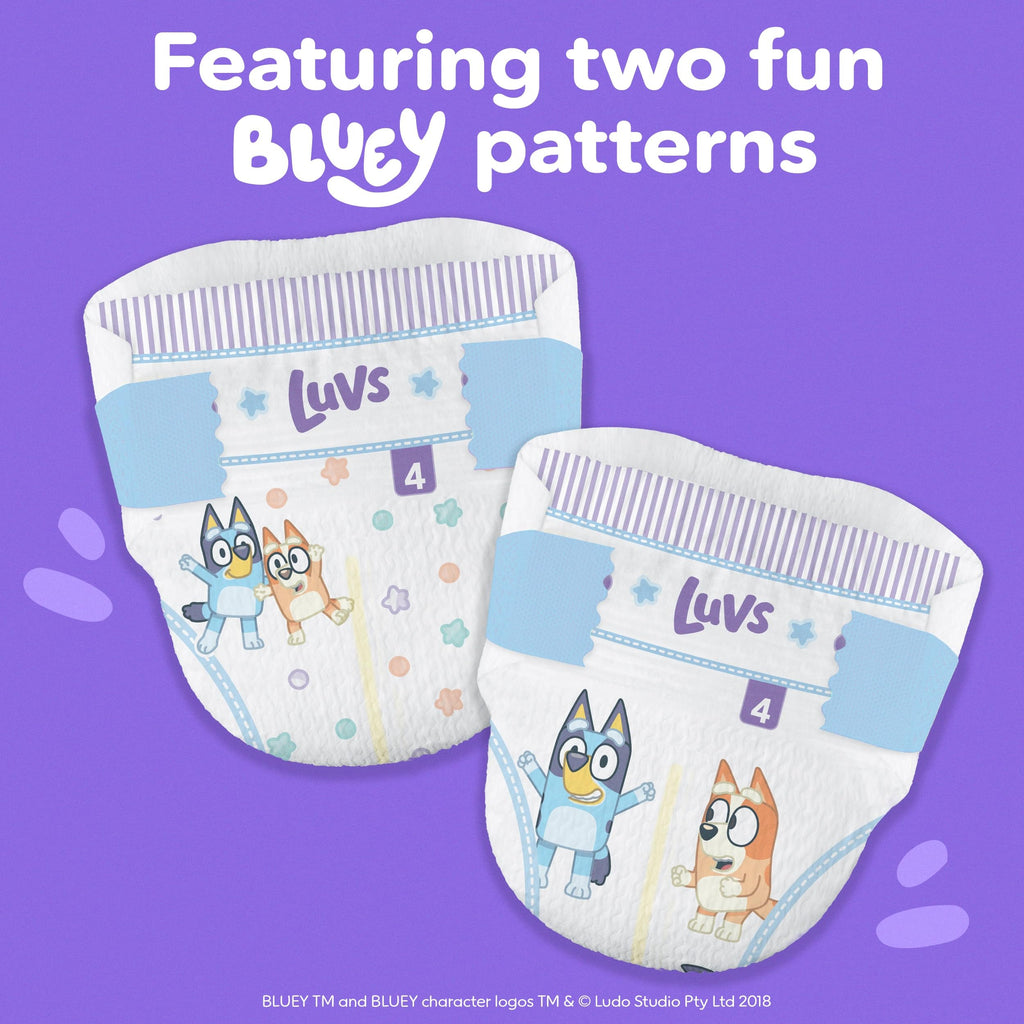 Luvs Size 8 Baby Diapers, Platinum Protection Bluey Diapers for Day & Night,Size 8 (46+ lb), 108 Count Jansha Store