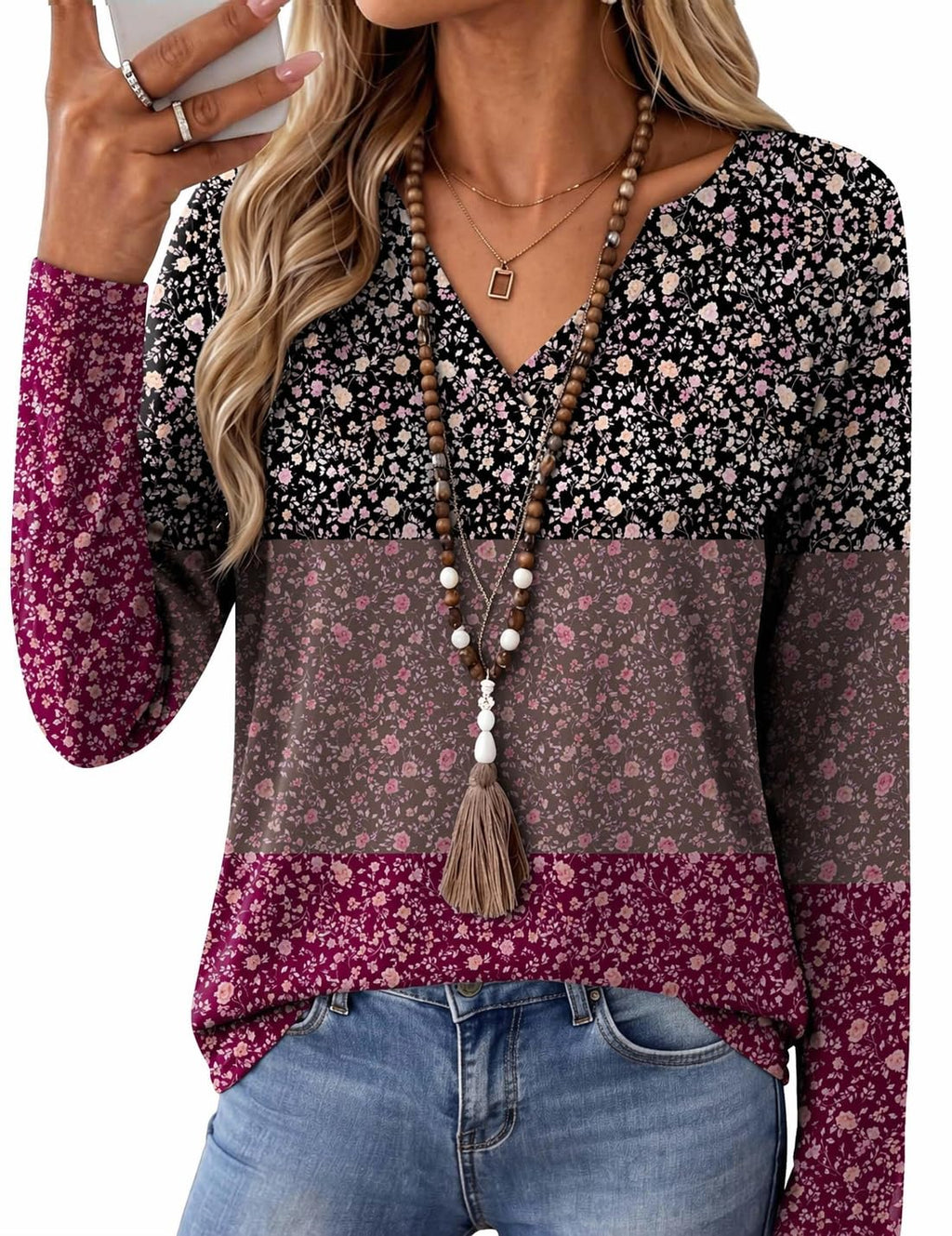 Zeagoo Womens Tops Long Sleeve V Neck Tee Shirts Cute Dressy Casual Jansha Store
