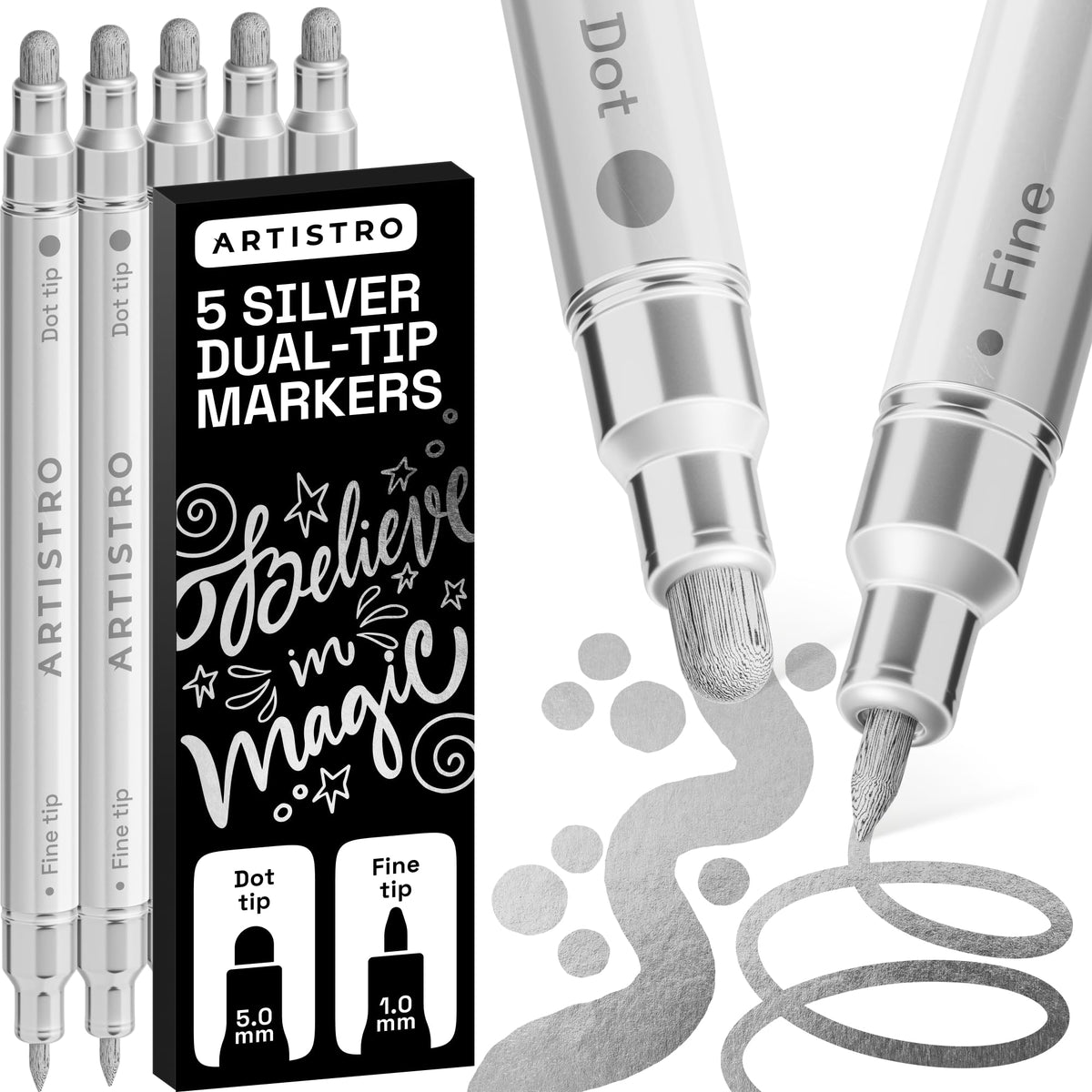 ARTISTRO 36 Multicolor Dual-Tip Acrylic Paint Marker Pens Jansha Store