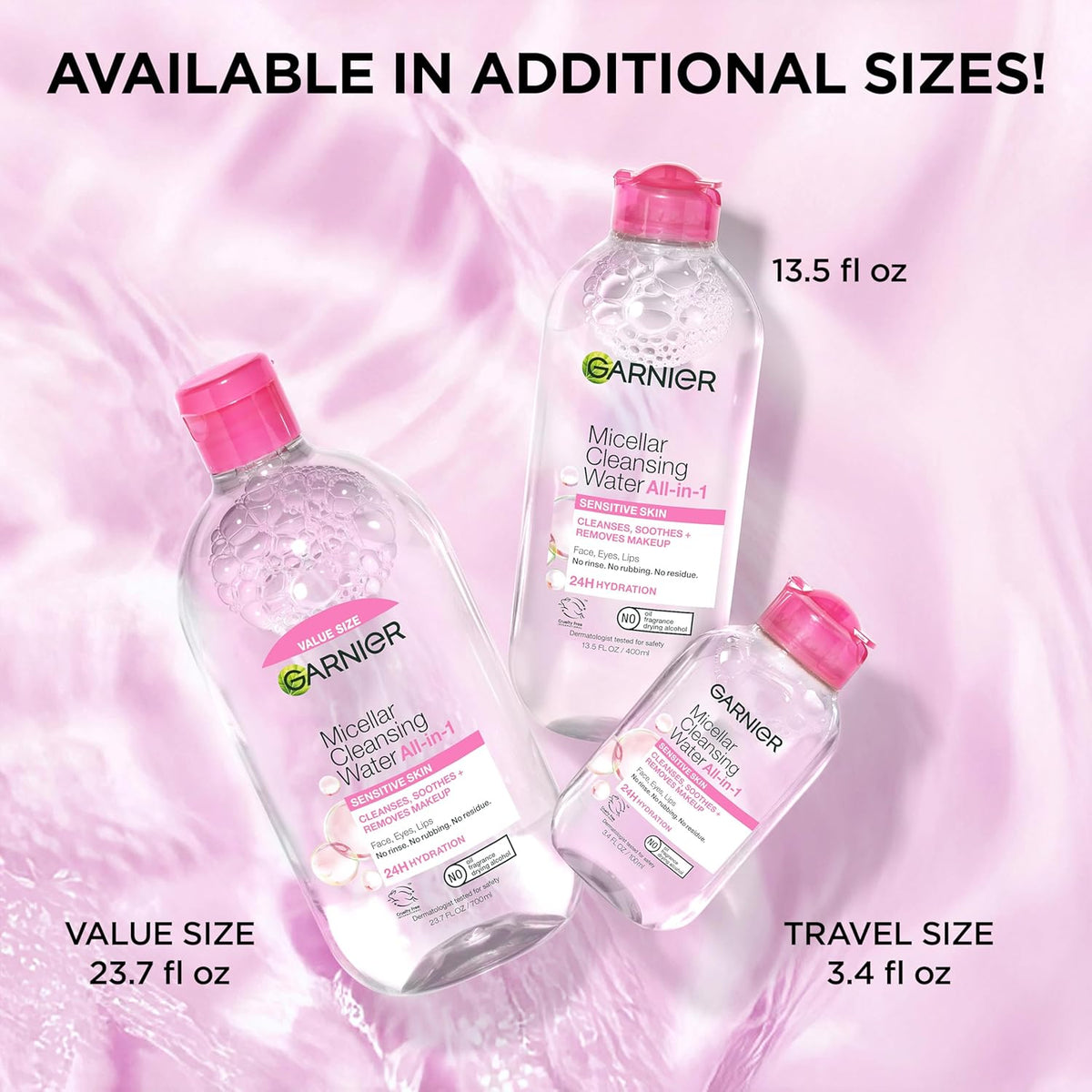 Garnier Micellar Water, Hydrating Facial Cleanser & Makeup Remover, Suitable for Sensitive Skin, Vegan, Cruelty Free, 13.5 Fl Oz (400mL), 1 Count Jansha Store