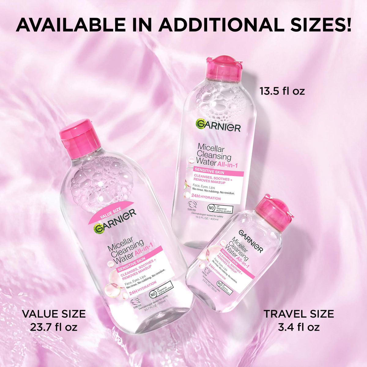 Garnier Micellar Water, Hydrating Facial Cleanser & Makeup Remover, Suitable for Sensitive Skin, Vegan, Cruelty Free, 13.5 Fl Oz (400mL), 1 Count Jansha Store