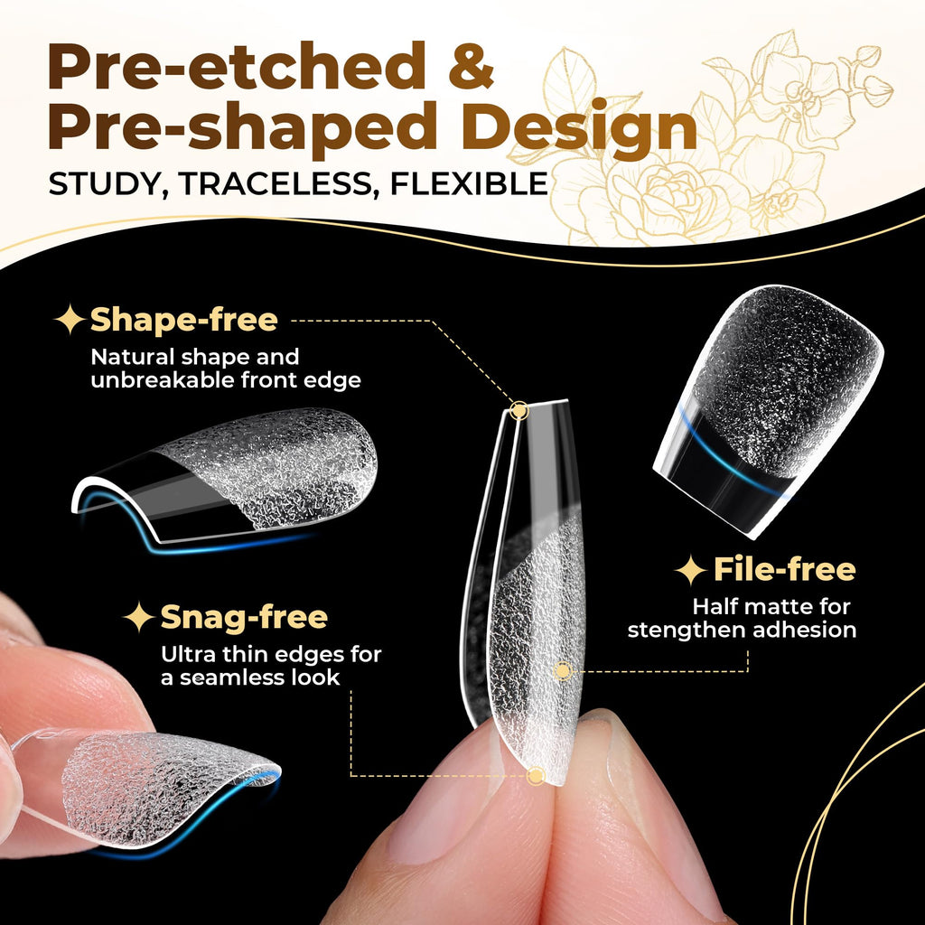 UNA GELLA Short Almond Nail Tips 504PCS Short Fake Nails Soft Press Ons Jansha Store