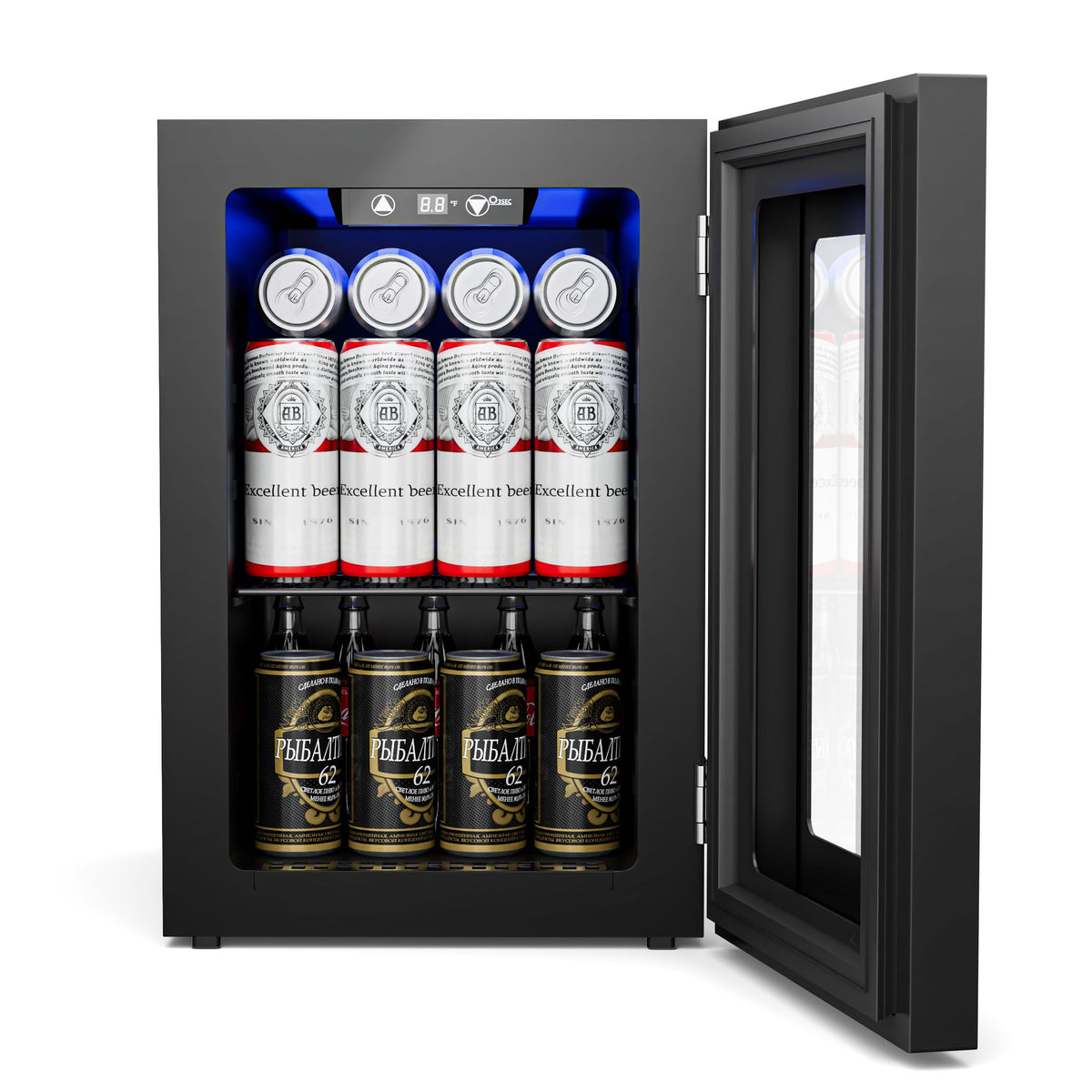 130 Can Beverage Refrigerator, 3.2 Cu.Ft Mini Fridge Beverage Cooler Jansha Store