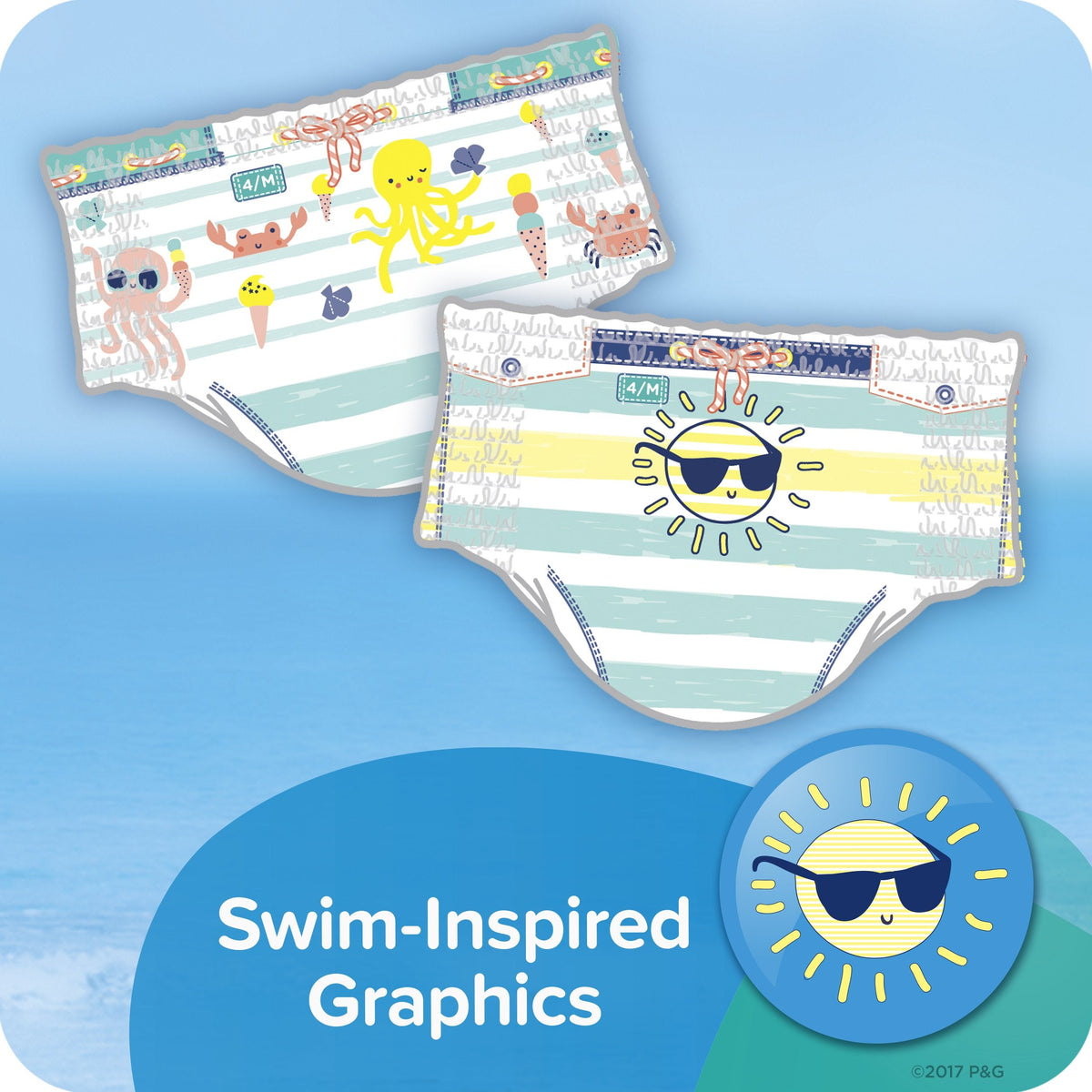 Pampers Splashers Swim Diapers, Size 4, 18 Count, Disposable Swim Diapers, Contains Mess, No Swell Jansha Store