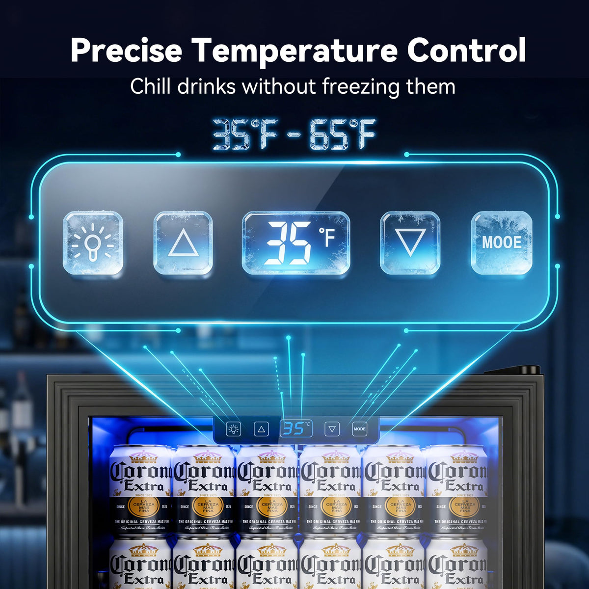 130 Can Beverage Refrigerator, 3.2 Cu.Ft Mini Fridge Beverage Cooler Jansha Store