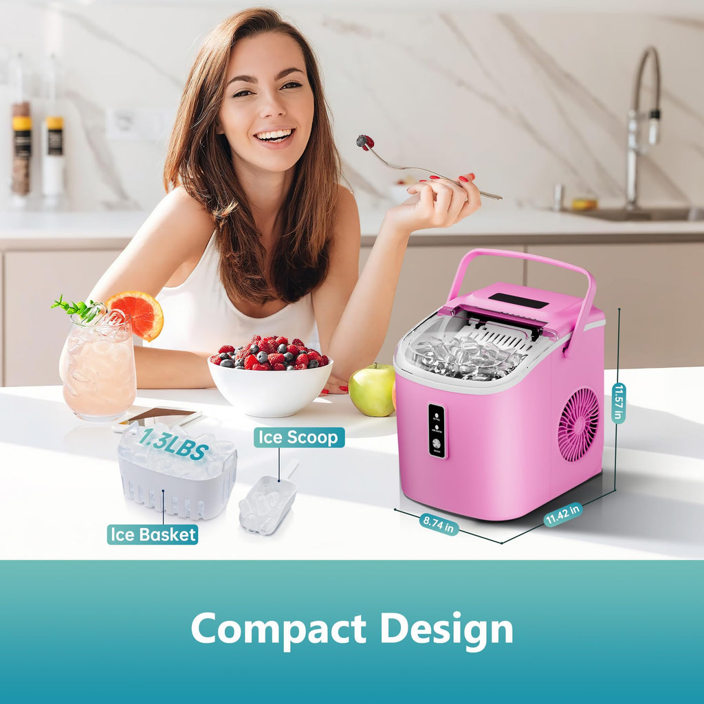 EUHOMY Nugget Ice Maker Countertop with Handle, 34lbs/24H Sonic Ice Maker Jansha Store
