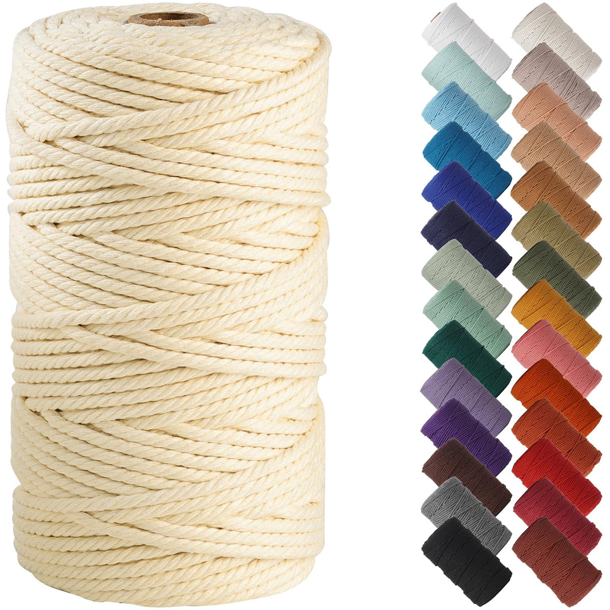 NOANTA Baby Blue Macrame Cord 3mm x 109yards, Cotton Rope Macrame Yarn Jansha Store