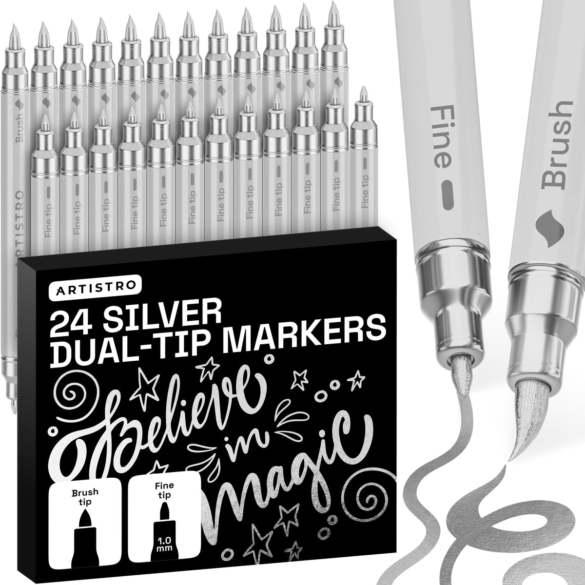 ARTISTRO 36 Multicolor Dual-Tip Acrylic Paint Marker Pens for Drawing Jansha Store