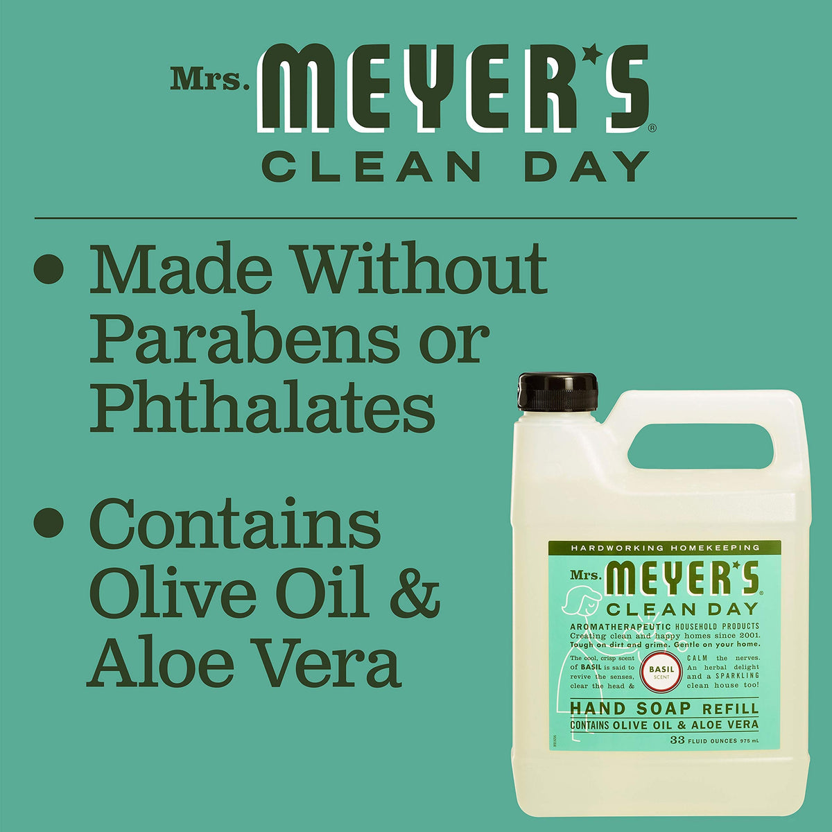 MRS. MEYER'S CLEAN DAY Hand Soap Refill, Lemon Verbena Scent, 33 Fl Oz Bottle Jansha Store