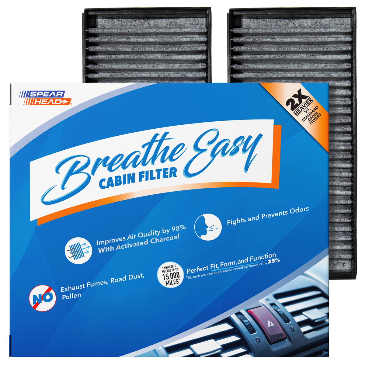 Spearhead Odor Defense Breathe Easy AC & Heater Cabin Air Filter (BE-157) Jansha Store