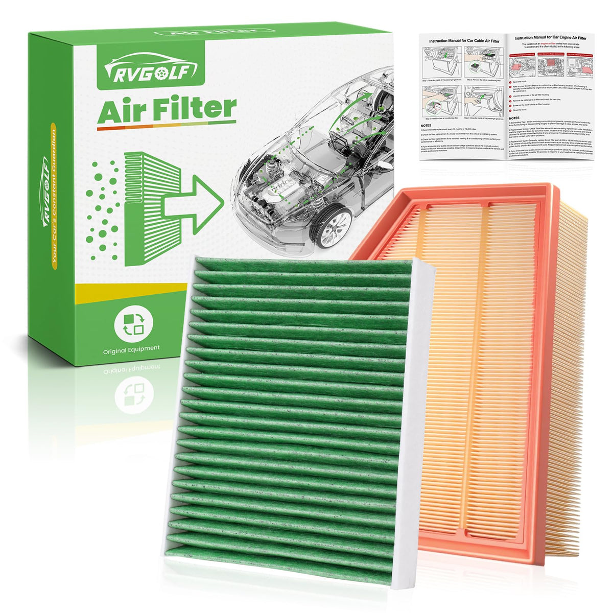 Not for Hybrid, Engine+Cabin Air Filter Fit 2015-2019 Sonata 2.4L (Gas) Jansha Store
