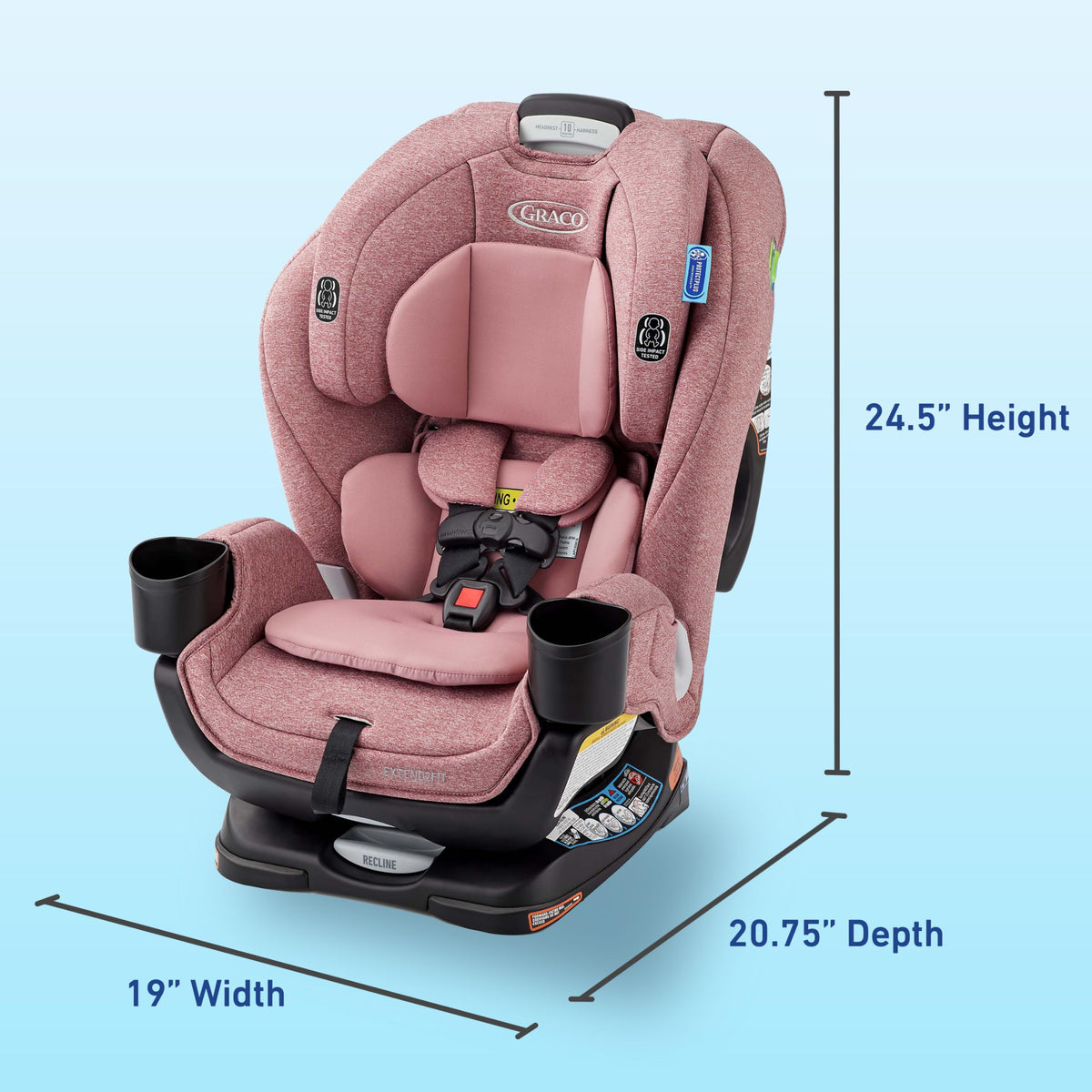 Graco Extend2Fit 2-in-1 Convertible Car Seat, Gotham Jansha Store