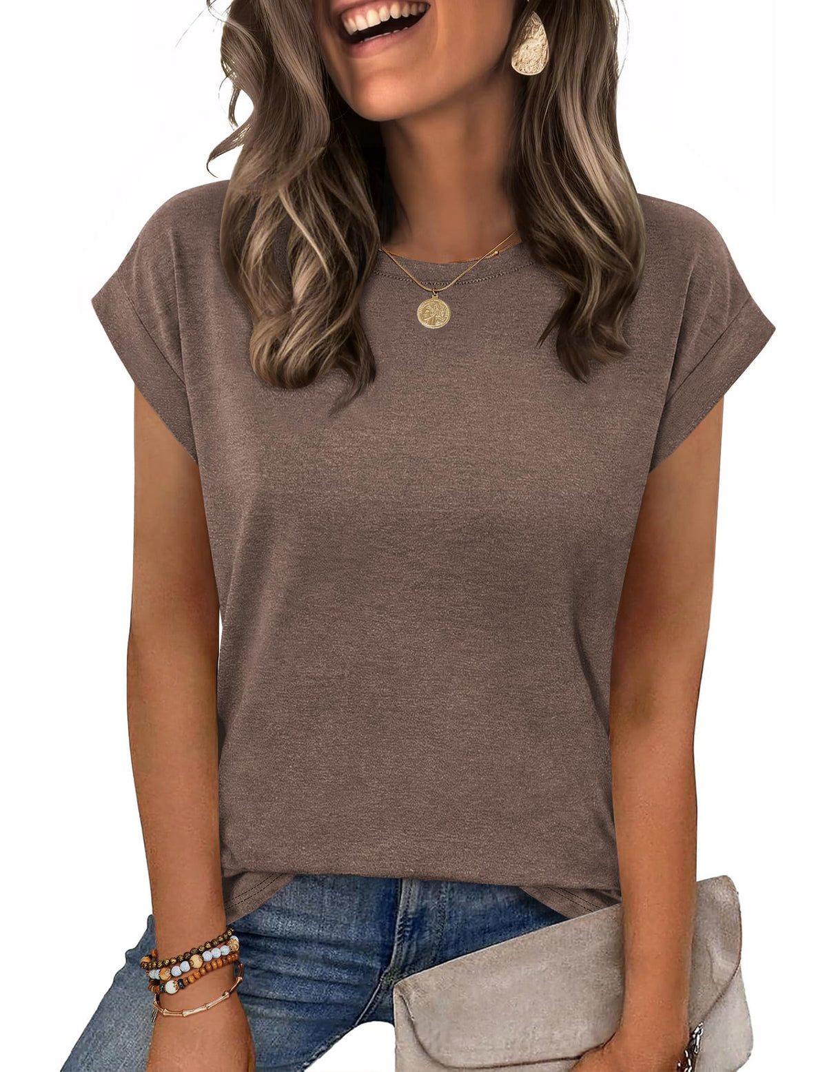 Zeagoo Womens Tops Summer Casual Cap Sleeve Tshirts Shirts Business Blouses Jansha Store