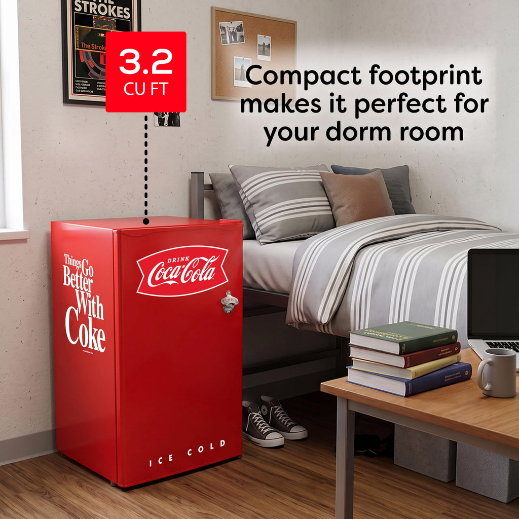Igloo 3.2 Cu.Ft. Mini Fridge with Freezer - Single Door Compact Refrigerator with Glass Shelves for Homes, Dorms & Offices- Keep Snacks, Drinks & Frozen Foods Cool with Temperature Control Mini Fridge Jansha Store