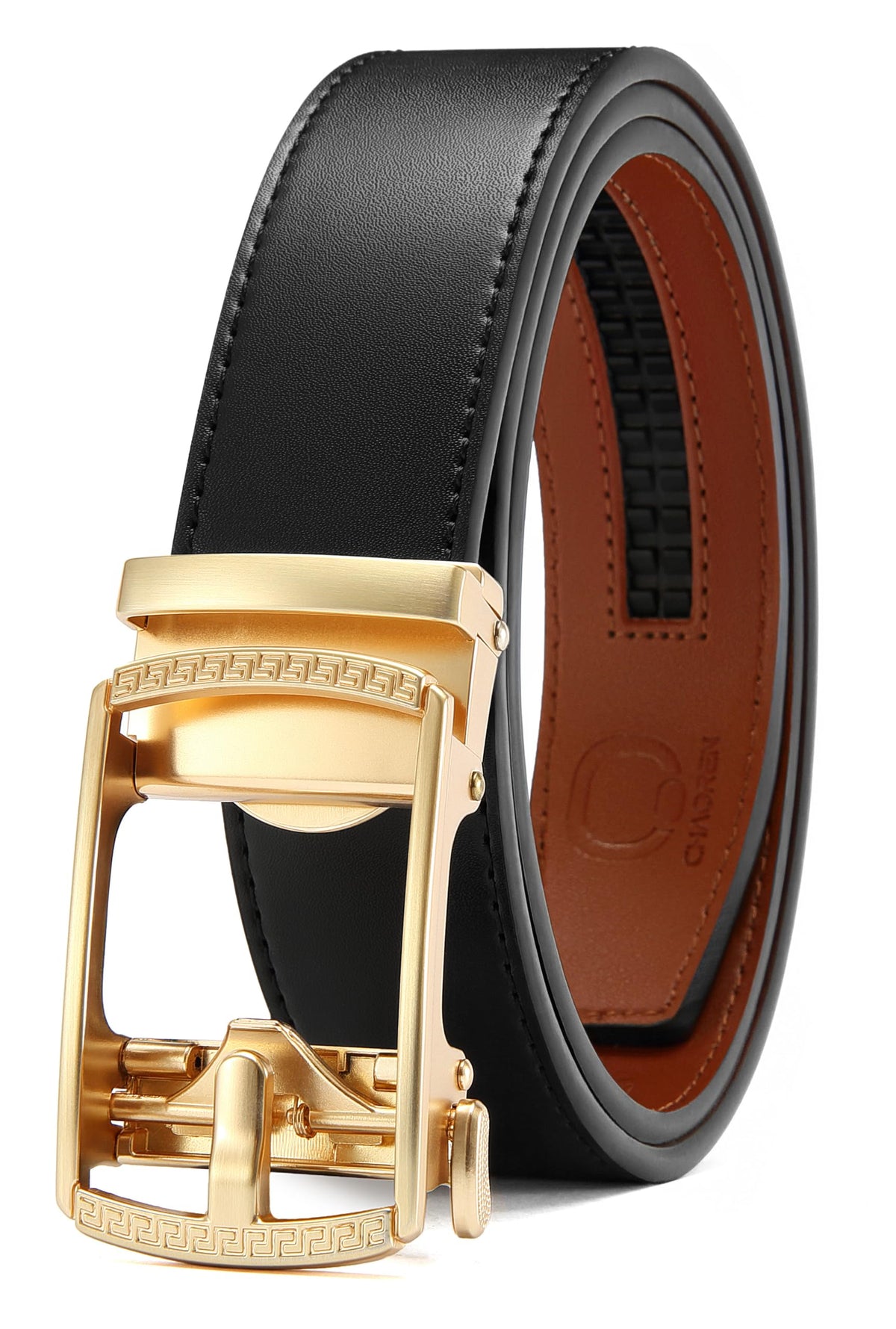 CHAOREN Men's Leather Ratchet Belt - Customizable Fit (35mm) Jansha Store