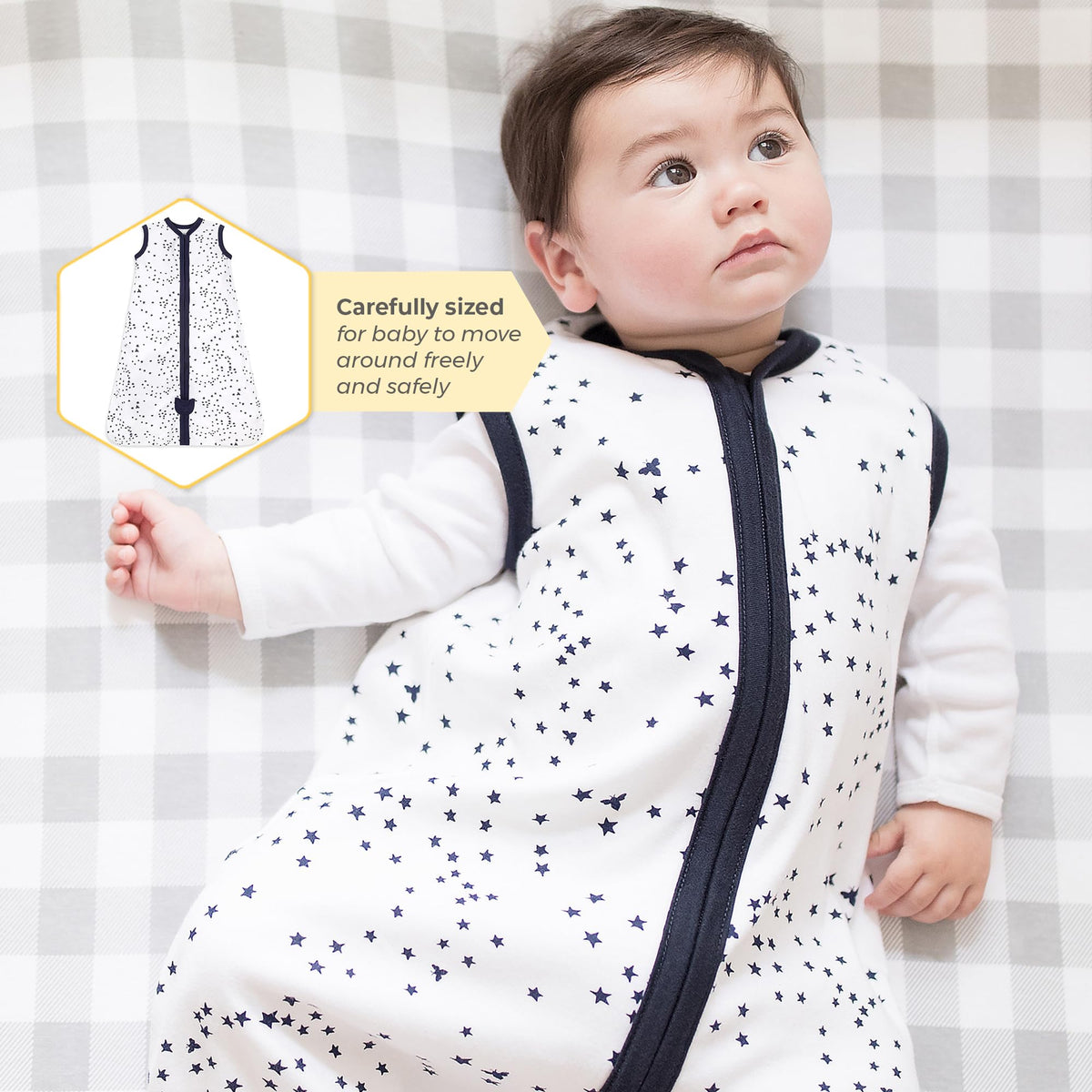 Burt's Bees Baby Infant Wearable Blanket, Organic Cotton Unisex Beekeeper - Light Weight 0.5 TOG or Medium Weight 1.5 TOG Jansha Store