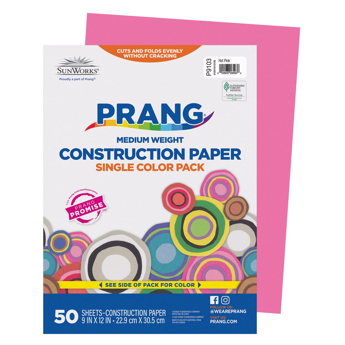 Prang (Formerly SunWorks) Construction Paper, Pink, 9" x 12", 50 Sheets Jansha Store