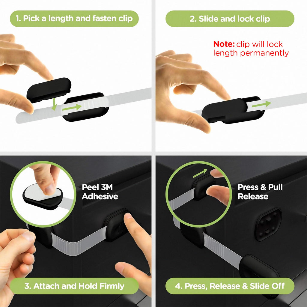 SKYLA HOMES Cabinet Strap Locks for Baby Proofing, 2 Pack, Gray Jansha Store