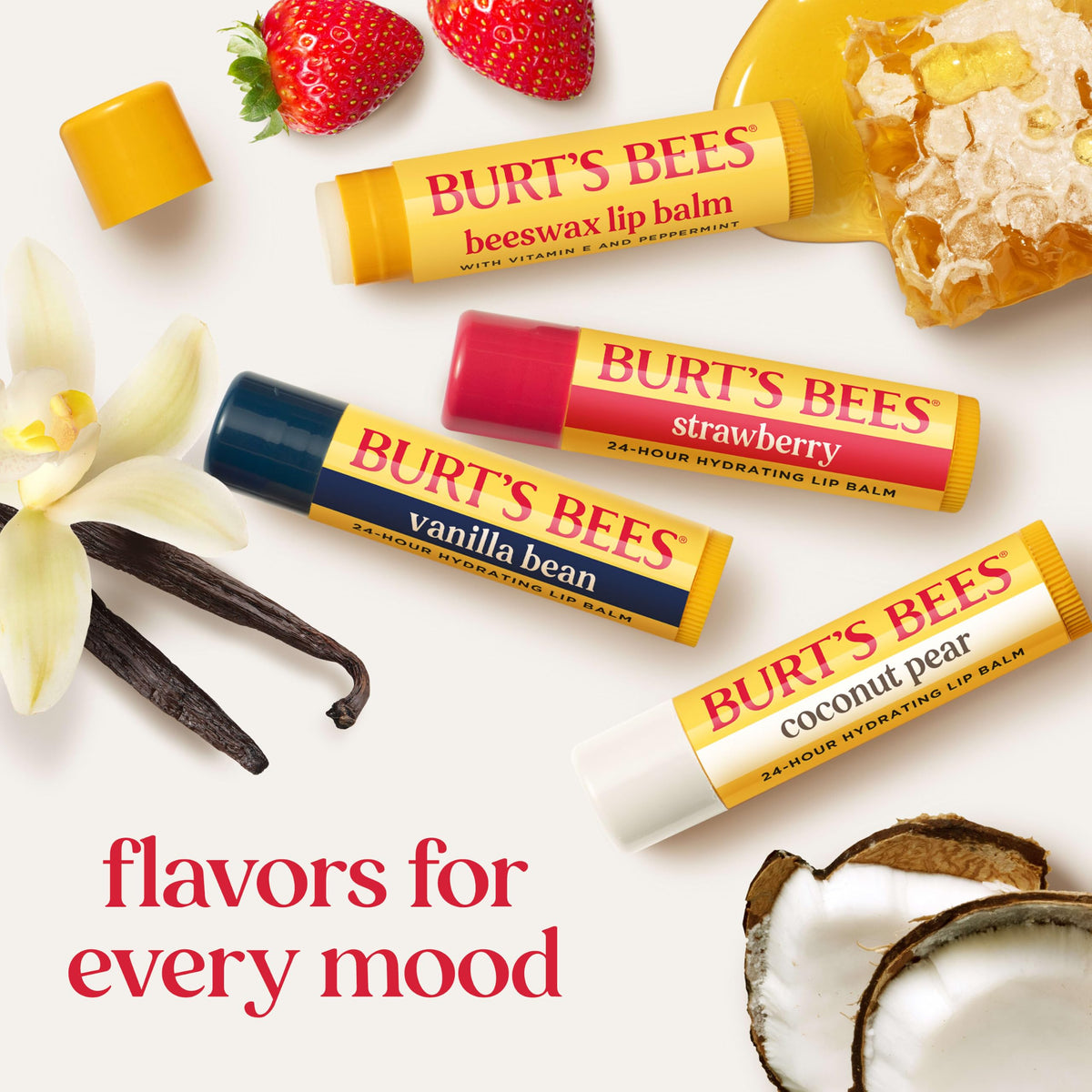 Burt's Bees Lip Balm, Pomegranate, 0.15 oz., 4 Tubes Jansha Store