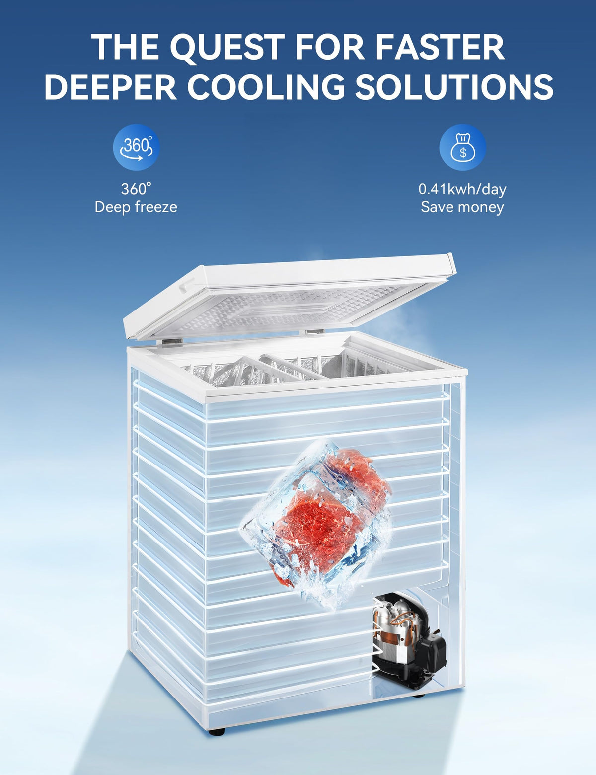 7.0 Cu Ft Chest Freezer - Energy Saving Quiet Top Open Door Mini Freezer Adjustable 6 Thermostat - Compact Small Deep Freezer w/Removable Basket and Defrost Water Drain for Home/Apartment/Garage Jansha Store