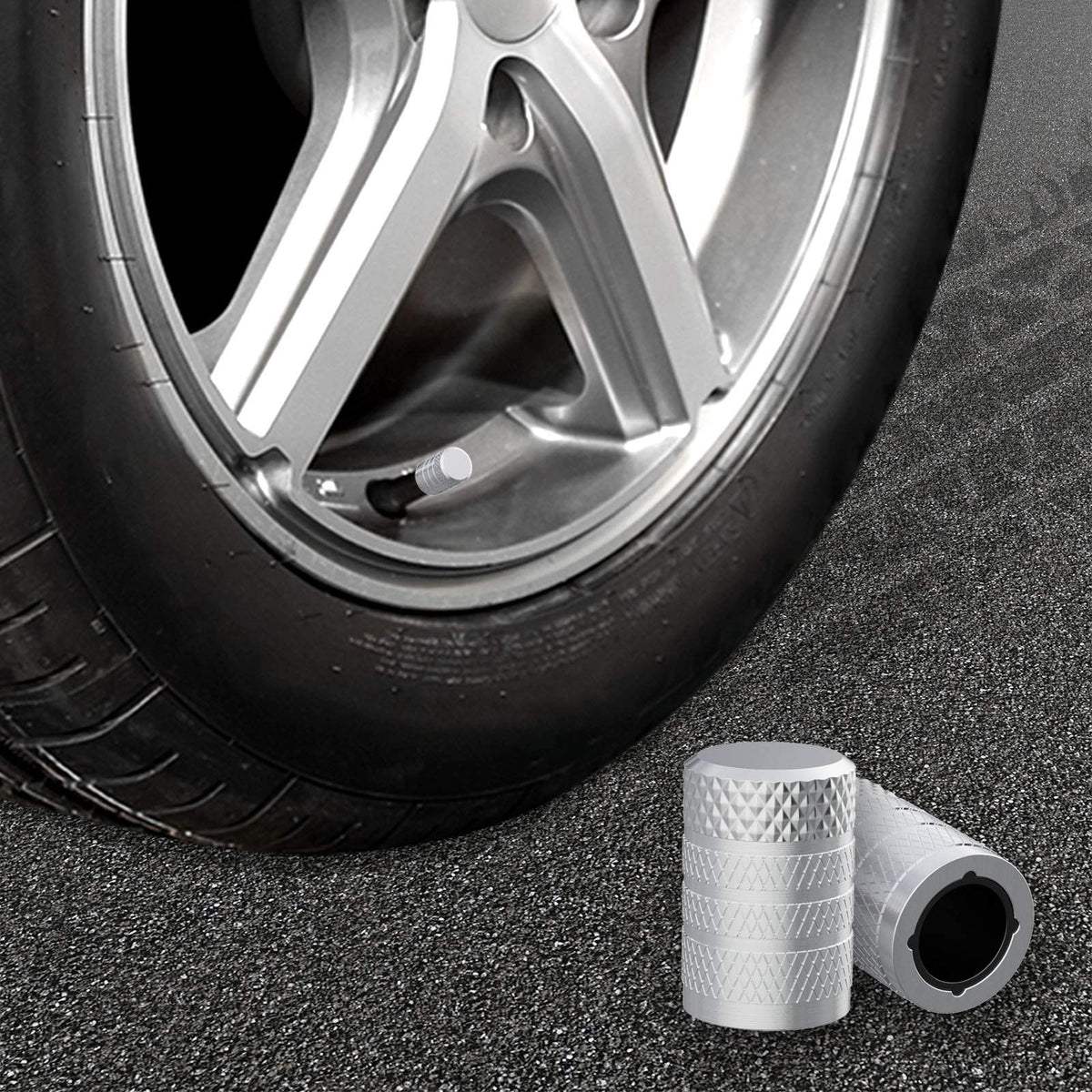 CKAuto Tire Valve Stem Caps, Aluminum Black, 4 pcs/Pack Jansha Store