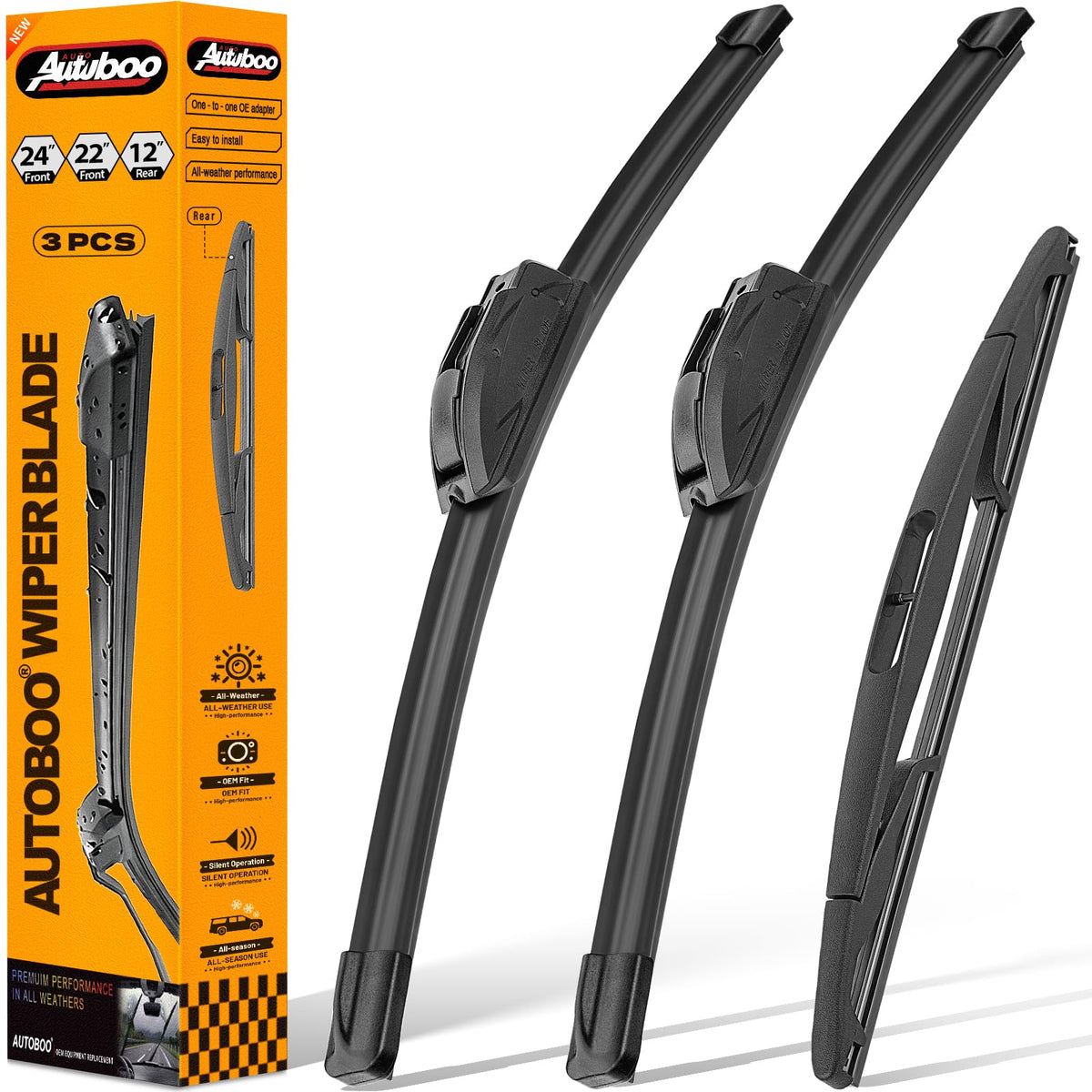 AUTOBOO Windshield Wiper Blade Replacement for Toyota RAV4 Mazda 5 Jansha Store