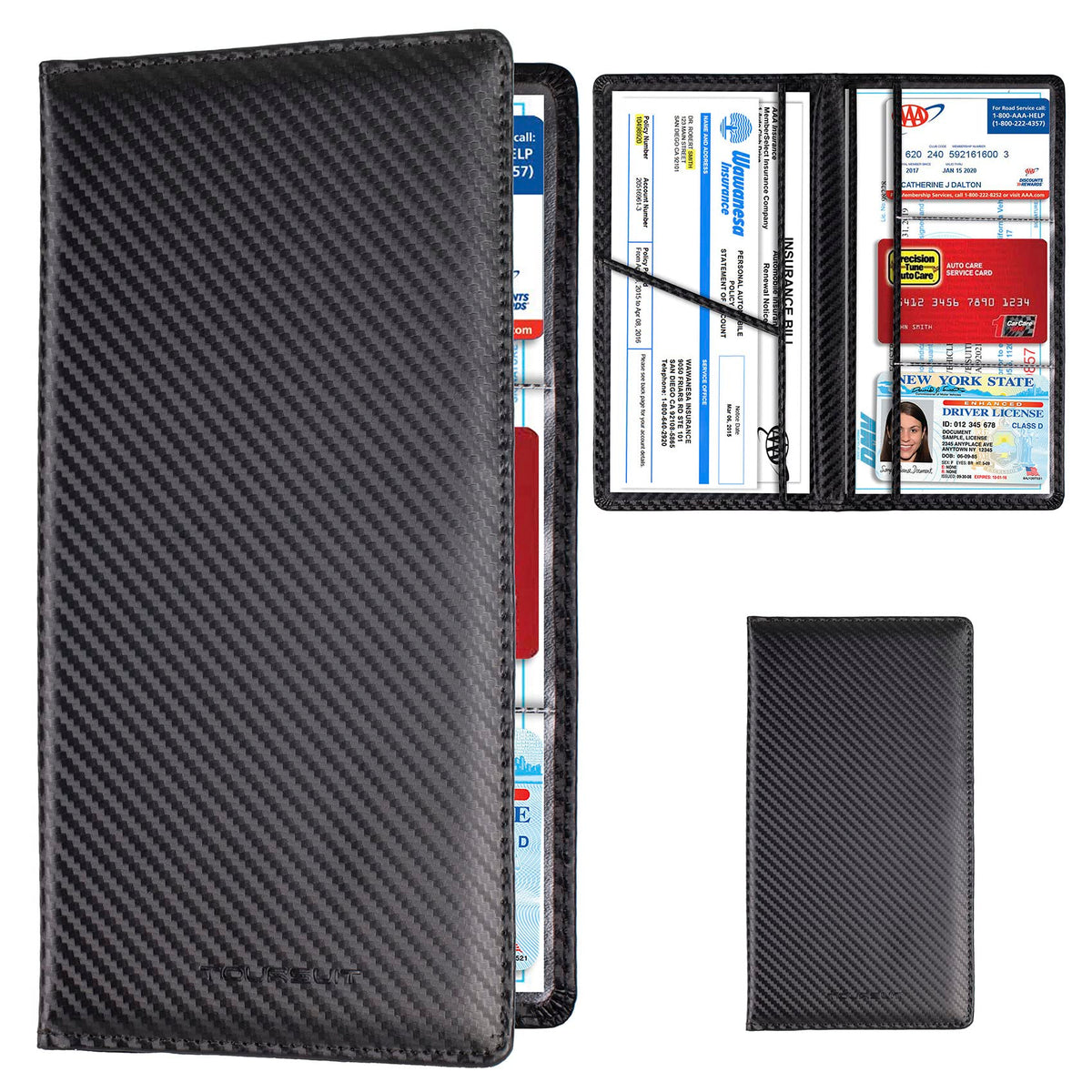 TOURSUIT Car Registration and Insurance Card Holder, Marble Black Jansha Store