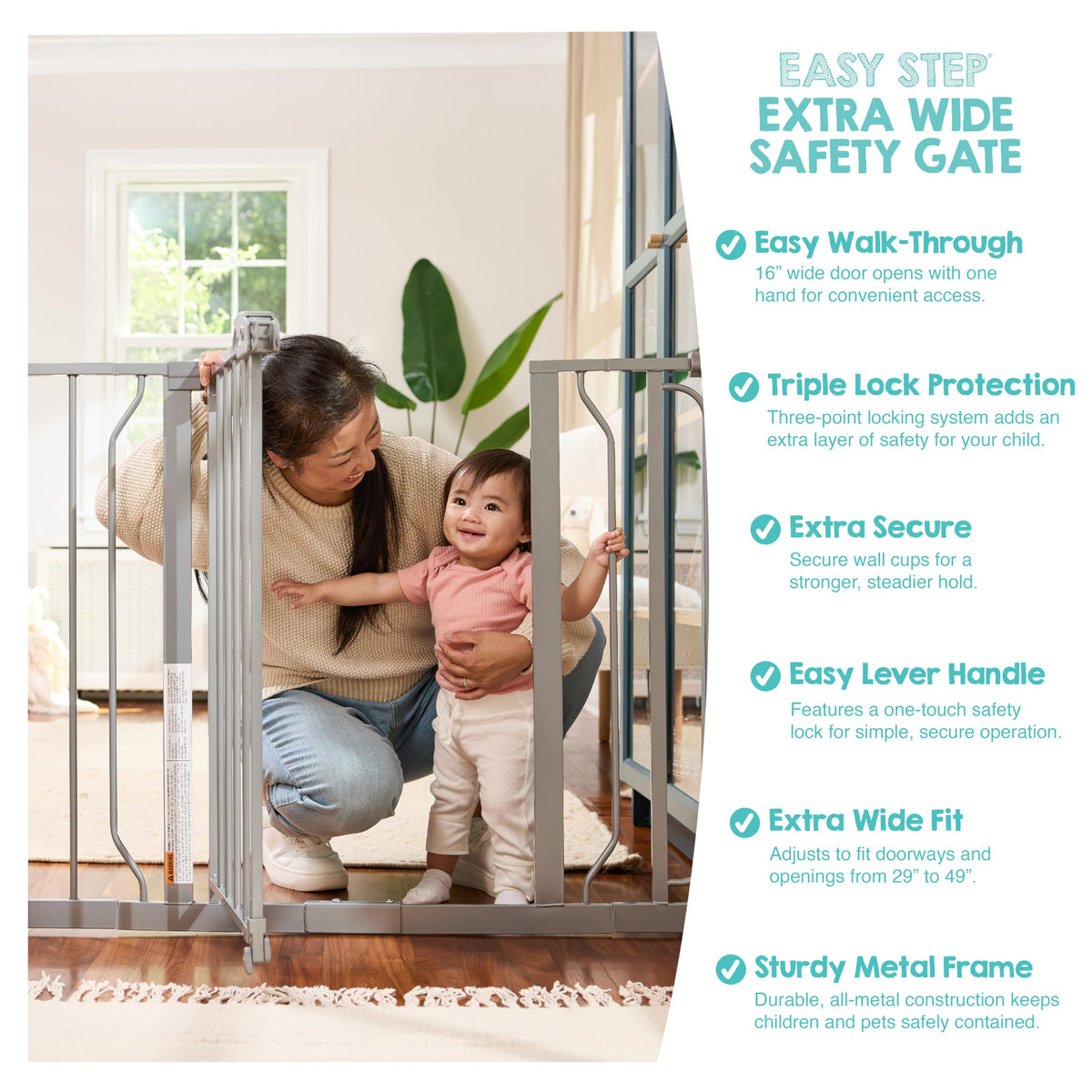 Regalo Safety 29"-38.5" Easy Step Baby Gate, Bottom of Stairs & Doorways Jansha Store